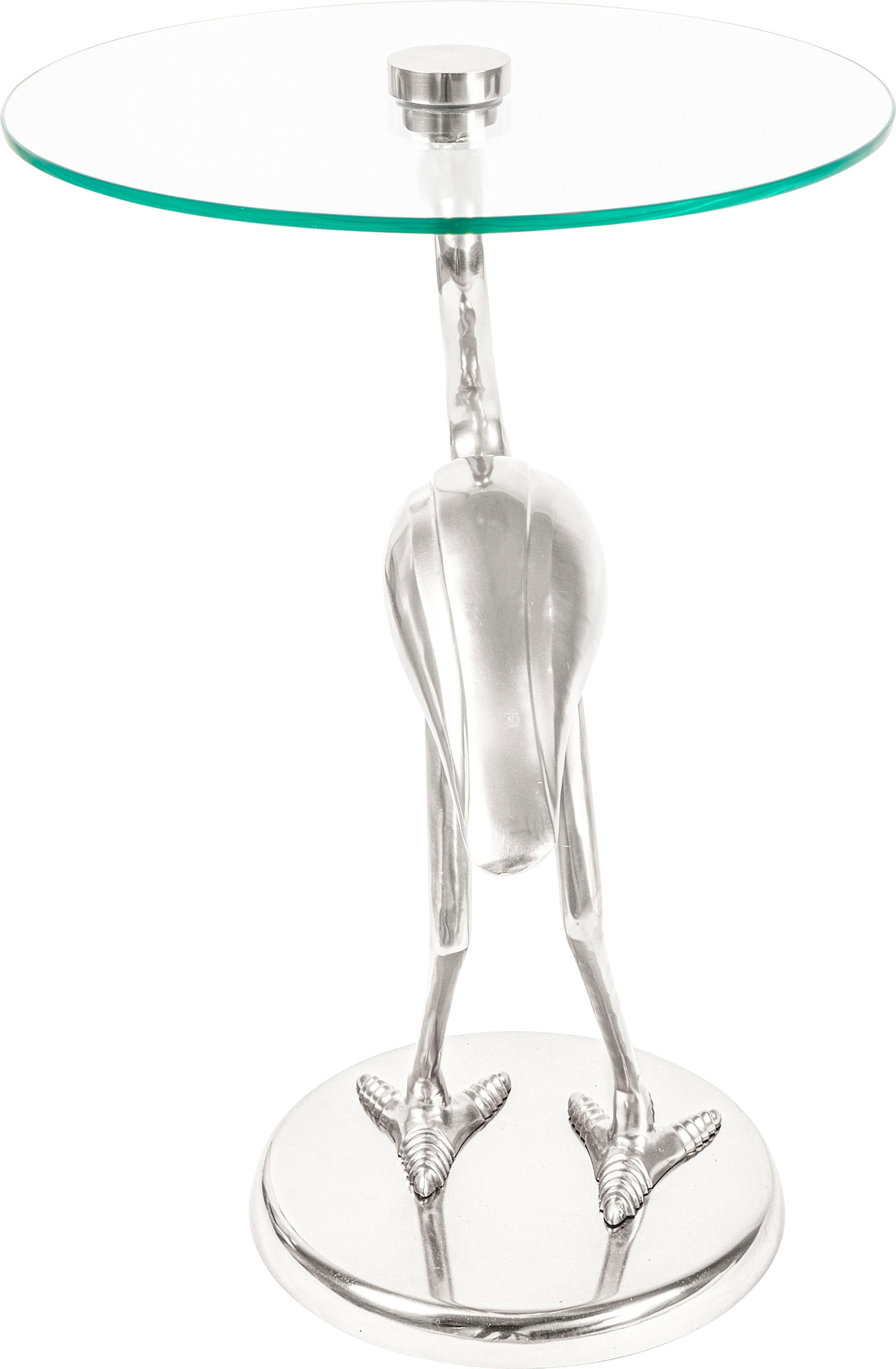 KAYOOM Beistelltisch »Animality, Glamour-Beistelltisch in modernem Design« 1 Stk. tlg. Gestell in Tierform, runde Glasplatte, handgefertigt Silber