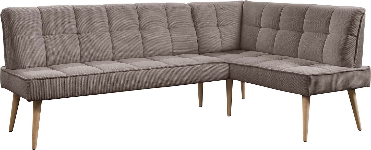exxpo - sofa fashion Eckbank »Latte« moderne Sitz- und Rückensteppung, bequem und elegant, hoher Holzfuß