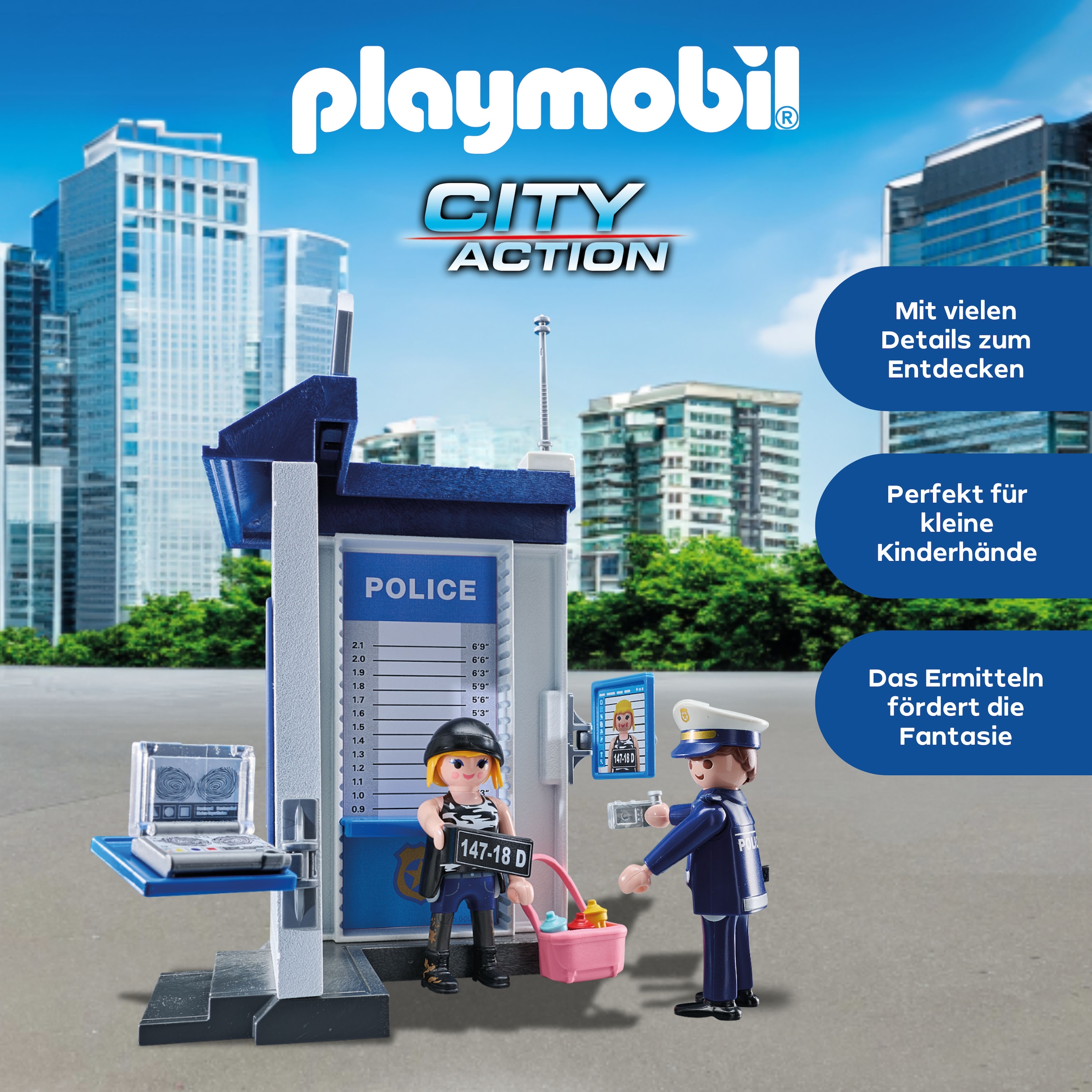 Playmobil® Konstruktions-Spielset »Polizei Ermittlungszimmer (71733), Playmobil Action Heroes«, (38 St.), Made in Europe