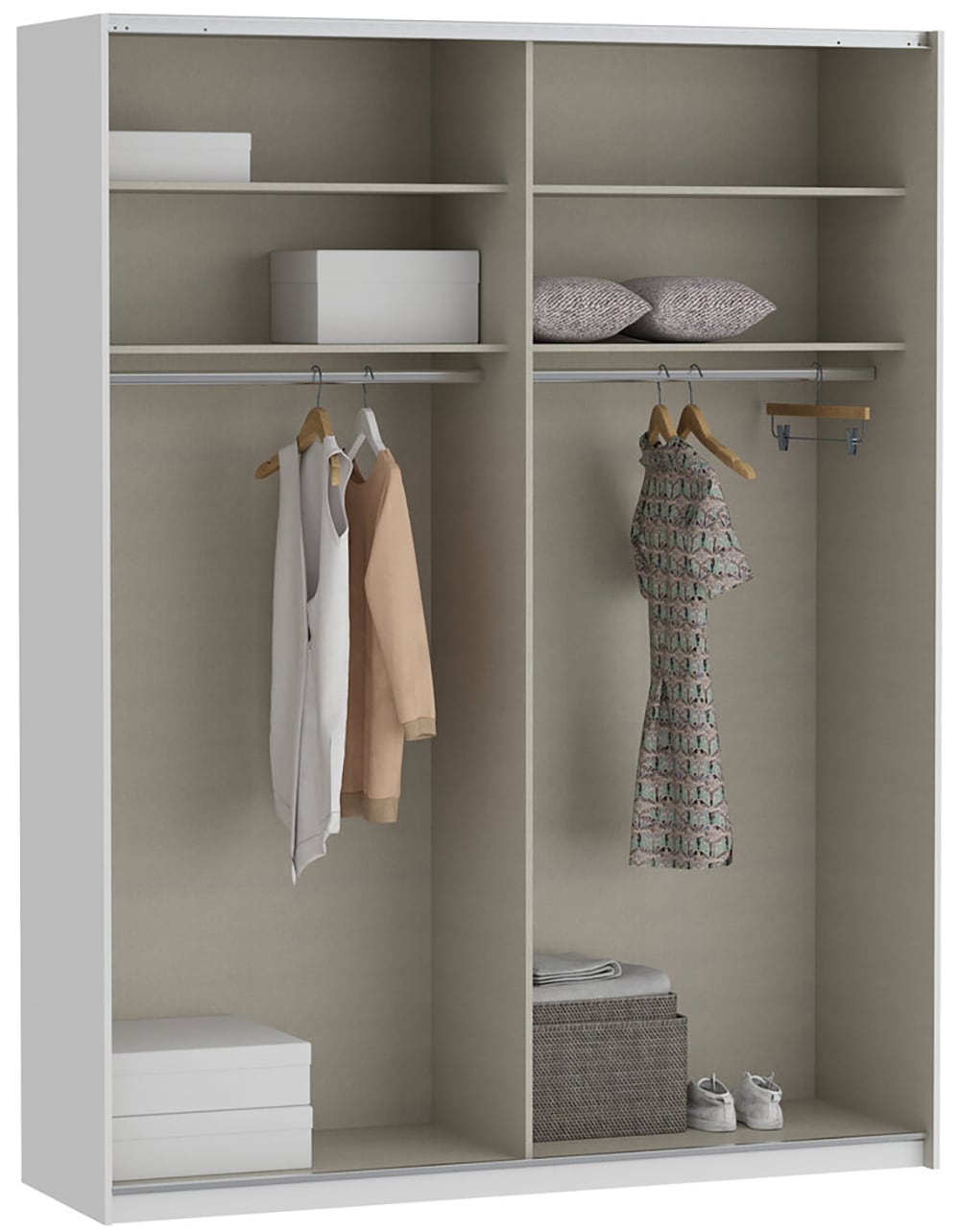 FORTE Schwebetürenschrank »Fittio, Made in Europe, 2 Schiebetüren, modernes Design«, Höhe 2,35 mtr, stehende Montage