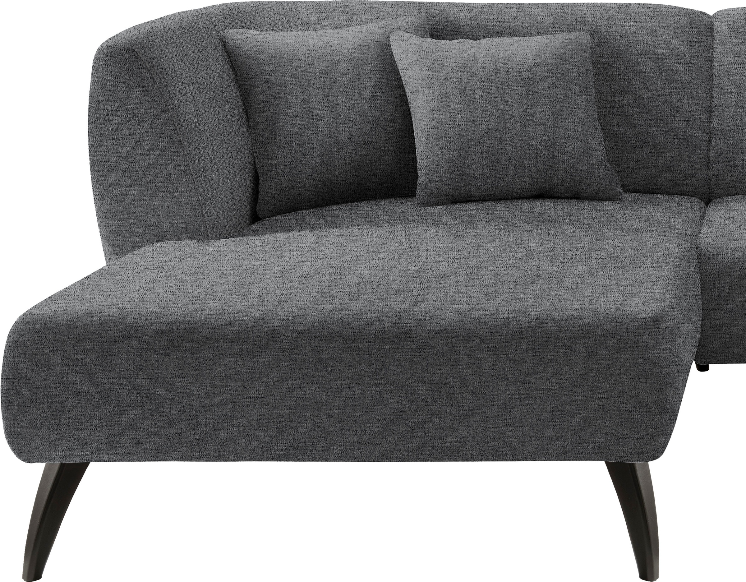 INOSIGN Ecksofa »Colori L-Form«, Holzfußfarbe wählbar, inkl. 4x Zierkissen