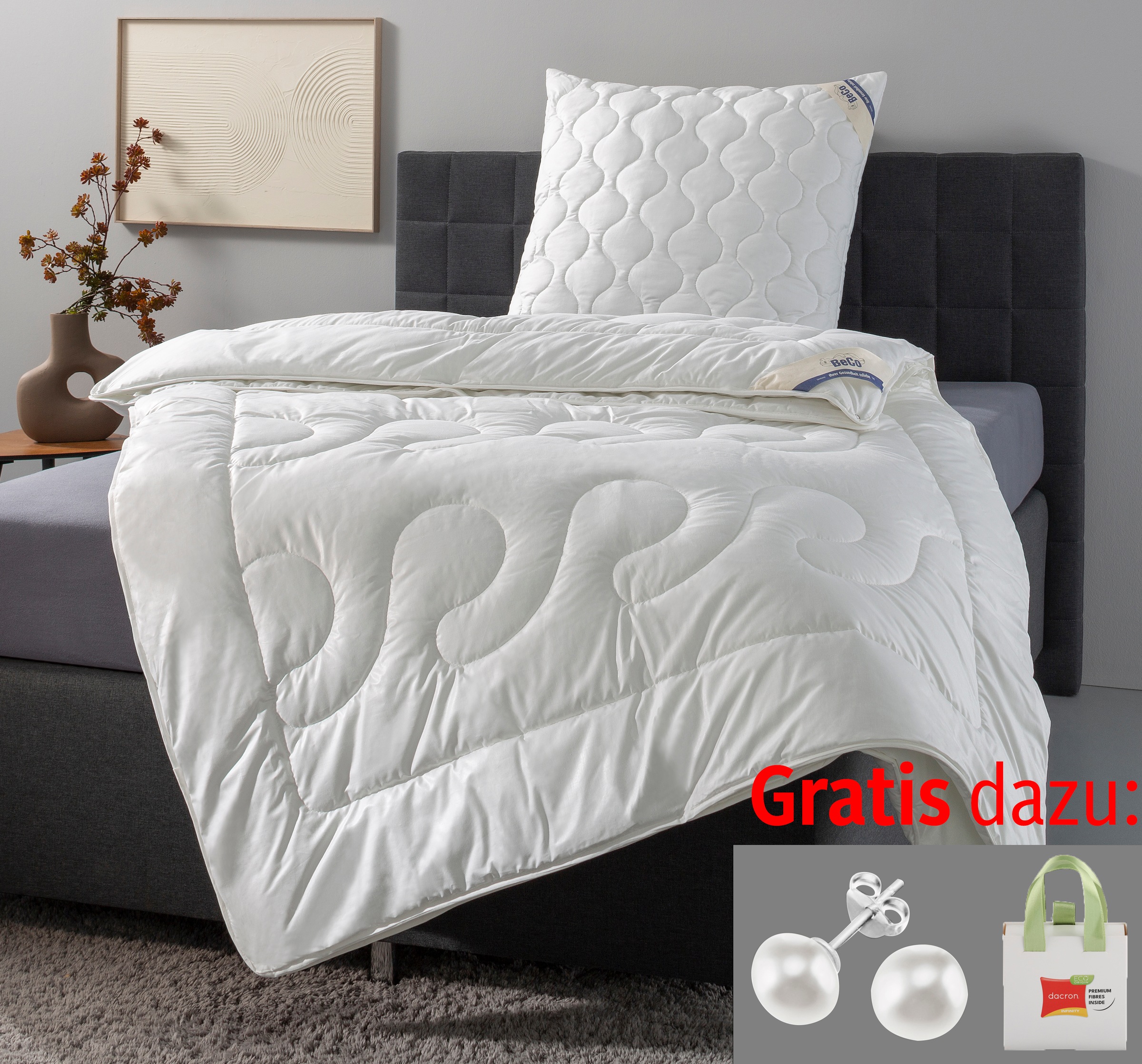 Beco Kunstfaserbettdecke »Aerelle™ Blue "Gold" NEUHEIT Bettdecke mit Gratis günstig online kaufen