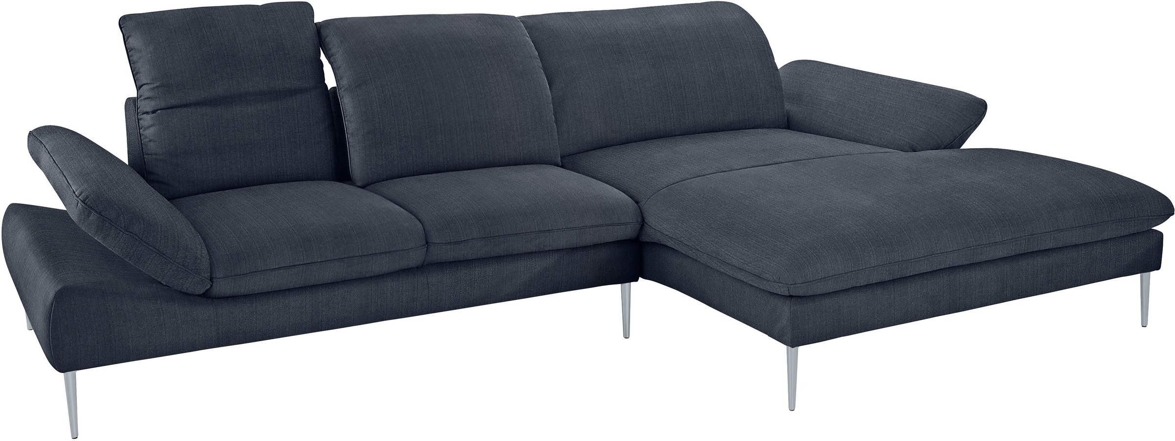 W.SCHILLIG Ecksofa »enjoy&MORE, Designsofa, bequem, zeitlos und elegant, L-Form«, mit Sitztiefenverstellung, Füße silber matt, Breite 340 cm