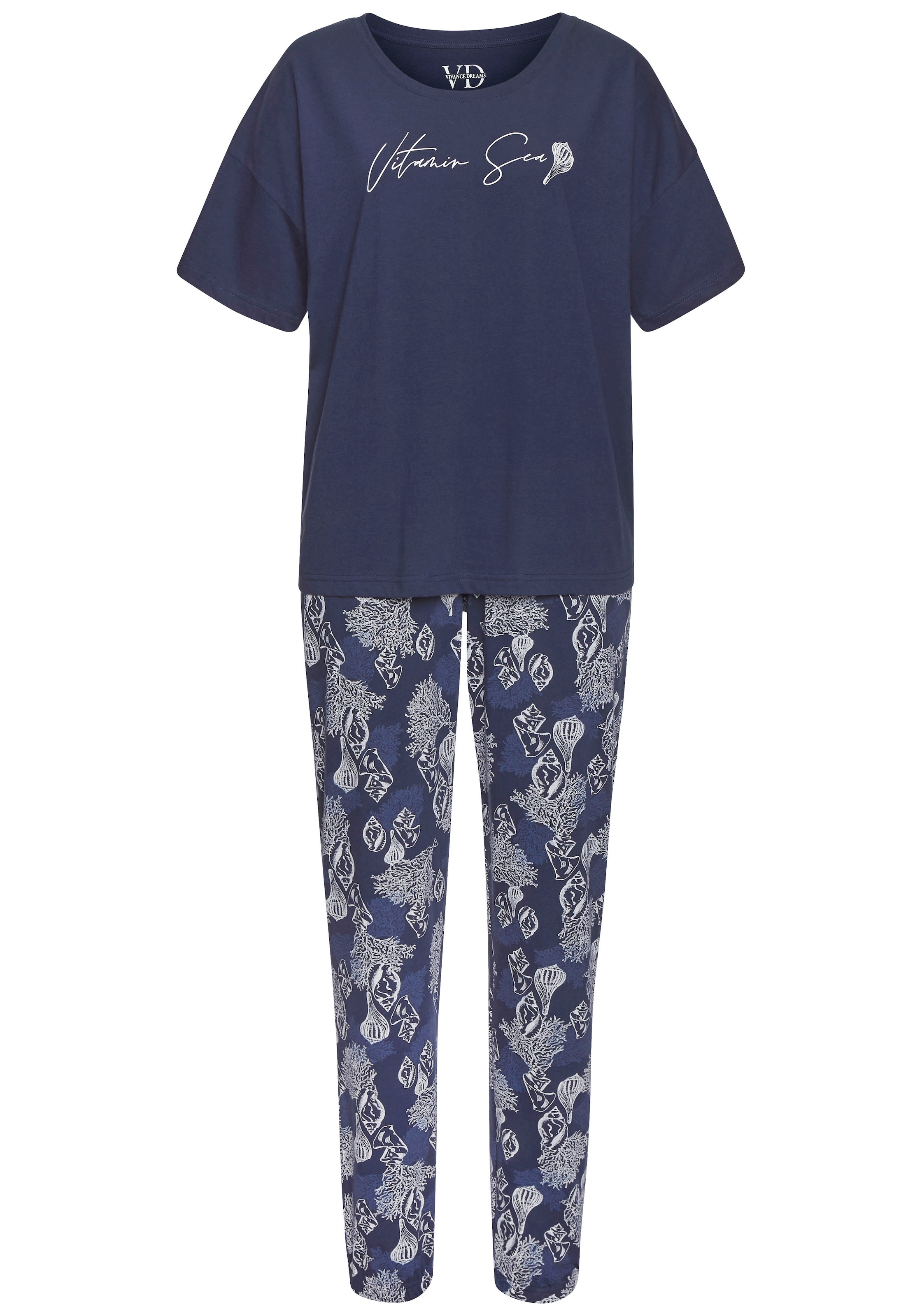 Vivance Dreams Pyjama, (Set, 2 tlg.), Allover-Druck