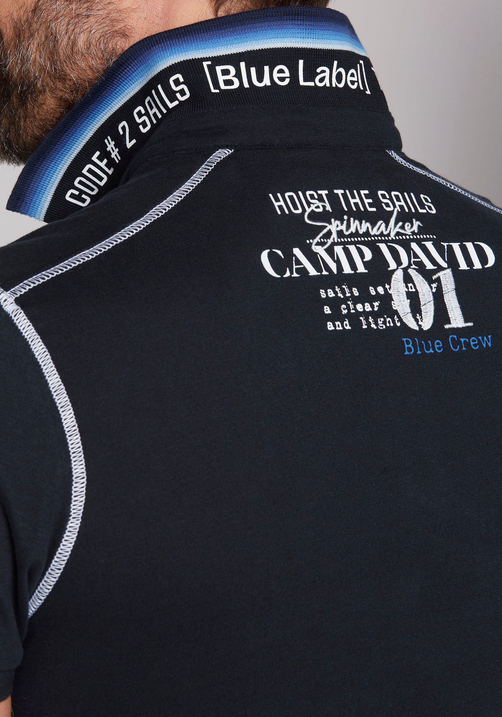CAMP DAVID Poloshirt, mit Logo-Applikationen
