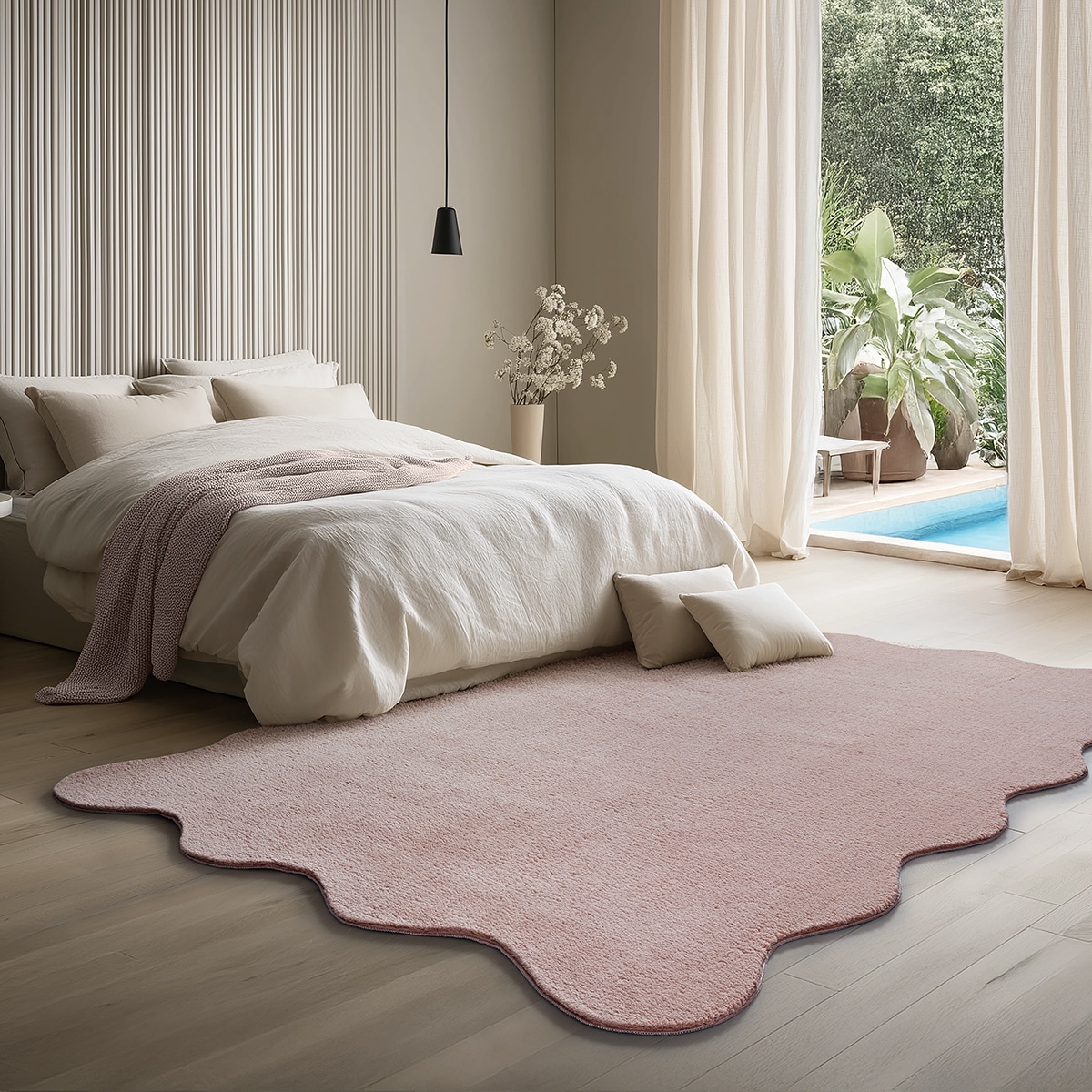 the carpet Teppich »Relax Scallop kuschelig & Super Soft,« wellenförmig Anti-Rutsch Unterseite, Waschbar bis 30 Grad, Felloptik,