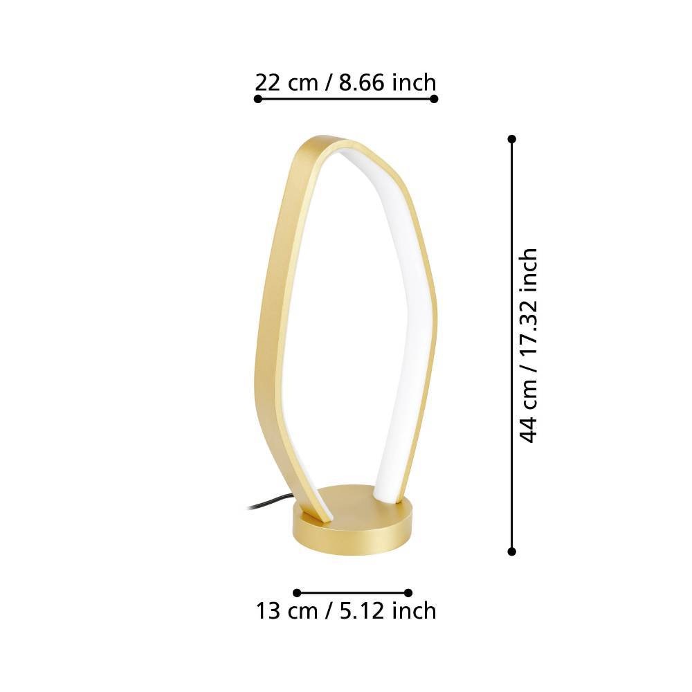 EGLO Tischleuchte »VALLEROSA«, 1 flammig, Leuchtmittel LED-Modul | LED fest integriert, Nachttischlampe, Tischleuchte, Metall in Messing-gebürstet, Tischlampe