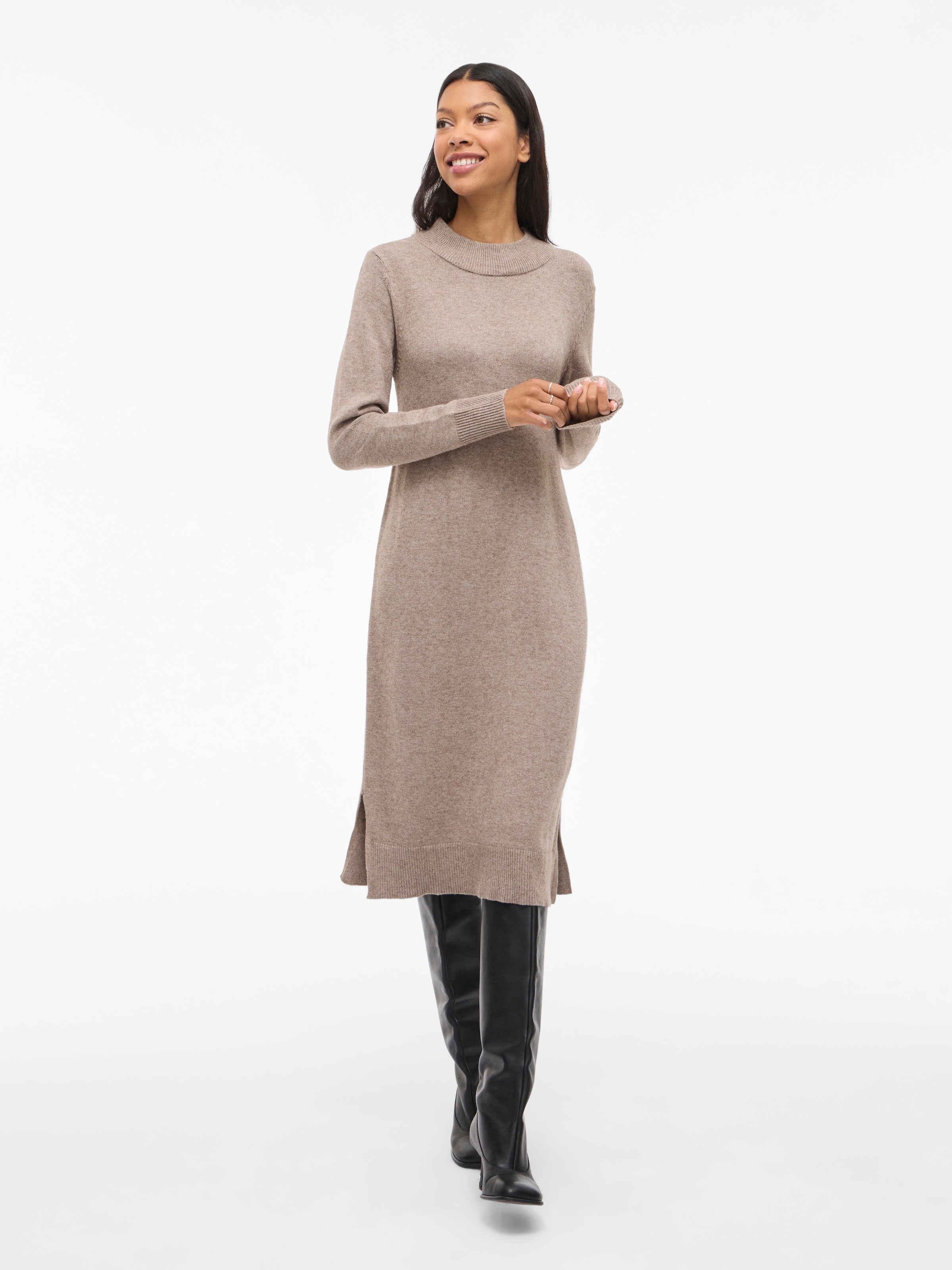 Vila Strickkleid »VIRIL CREW NECK L/S MIDI DRESS - NOOS«