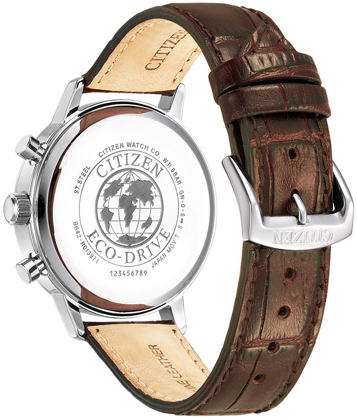 Citizen Chronograph, Armbanduhr, Herrenuhr, Solar, Stoppfunktion, Lederarmband