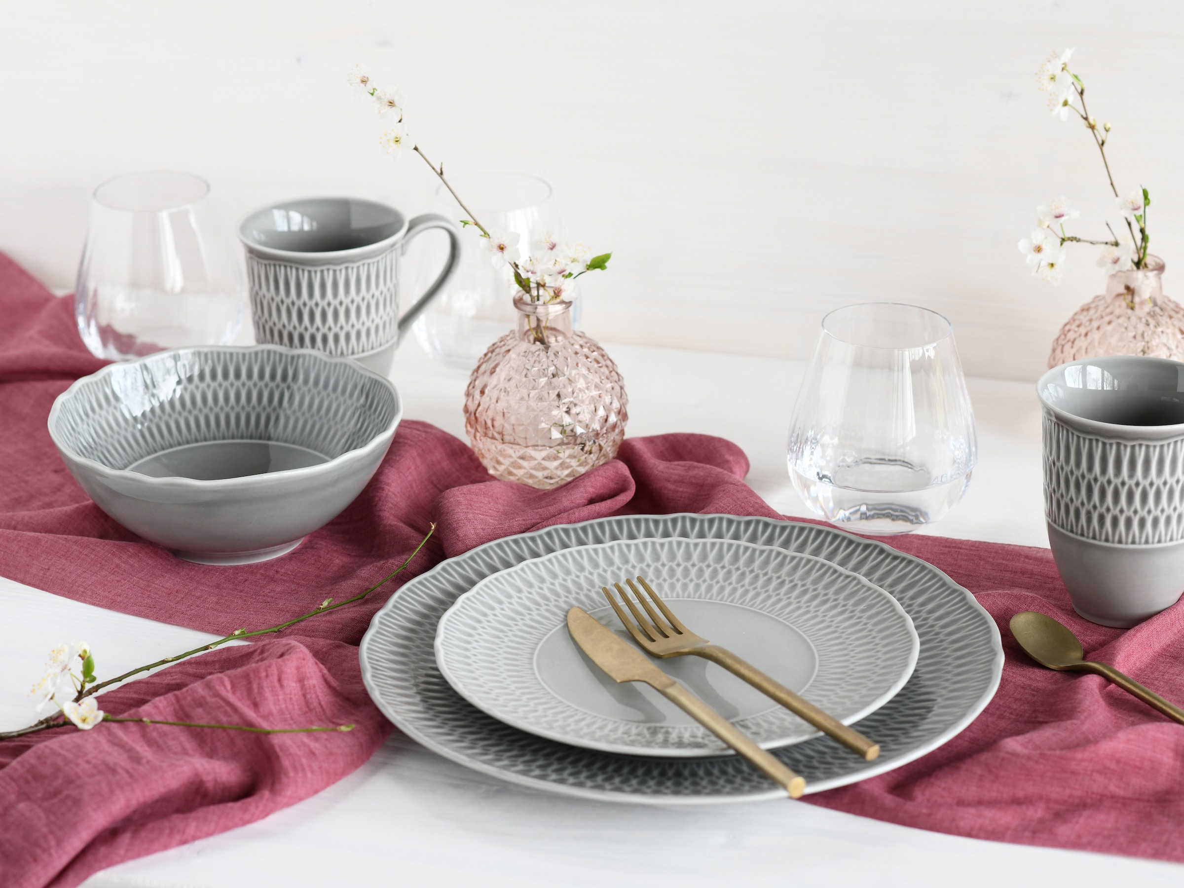 CreaTable Kombiservice »Sofia, Kombi-Service 16 tlg«, (Set, 16 tlg.), Klassisch-elegantes Relief