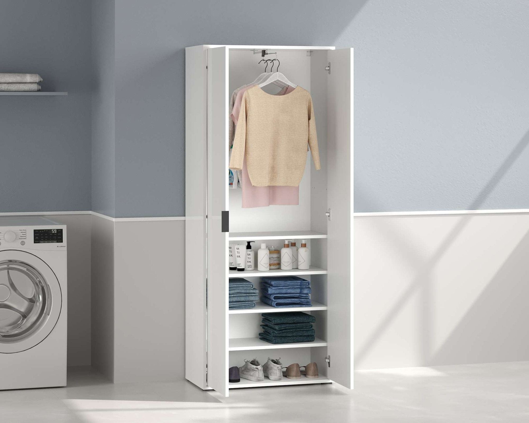 INOSIGN Mehrzweckschrank »Stauraumschrank , Breite 72,5 cm , Höhe 178 cm« 1 Stk. tlg. 2 Türen, 4 Einlegeböden,1 Auszugsstange - Schrank hochglanz lackiert