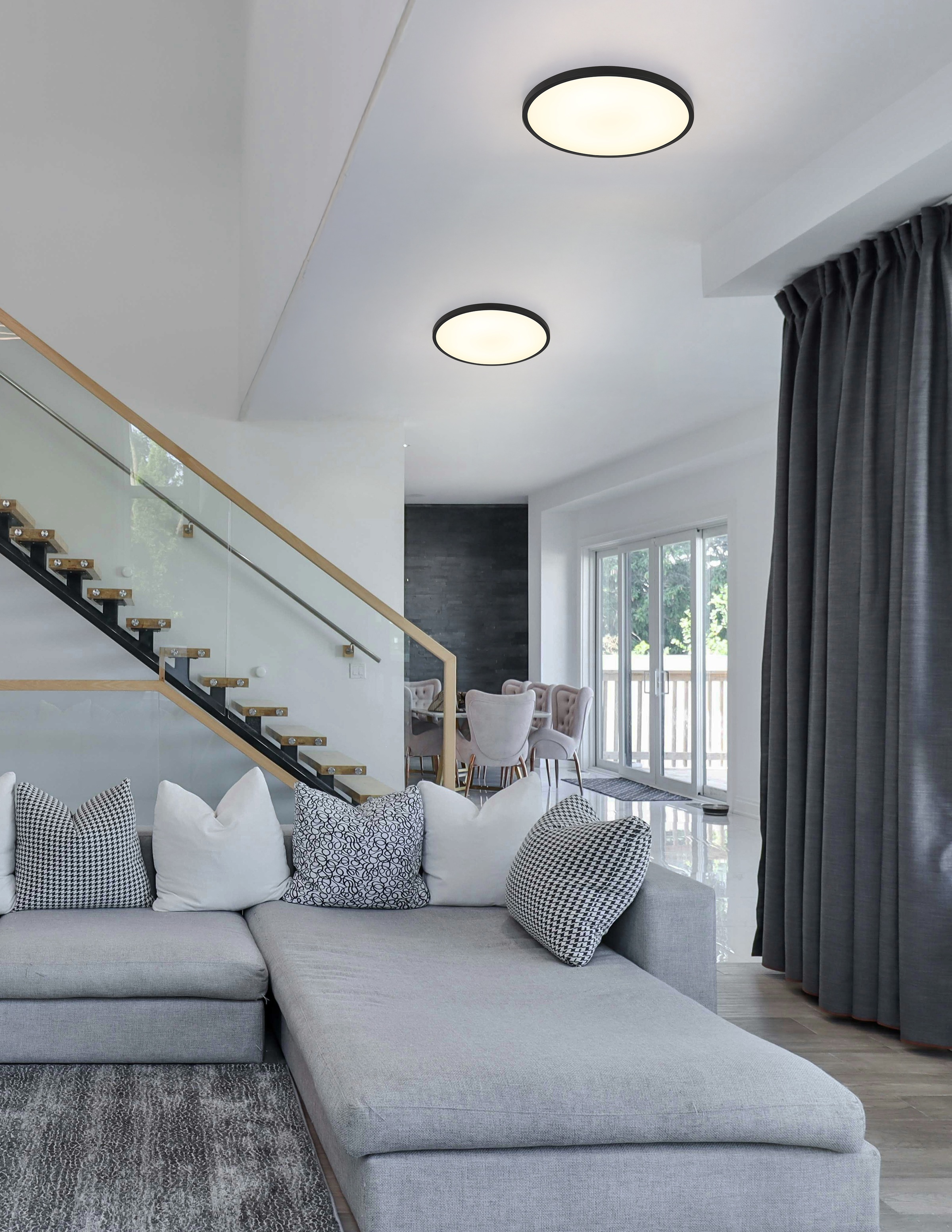 GLOBO LIGHTING Deckenleuchte »NIELSEN« LED-Modul 1 Stk. Warmweiß Deckenlampe Wohnzimmer-Leuchte Schlafzimmer-Leuchte Flur Küche