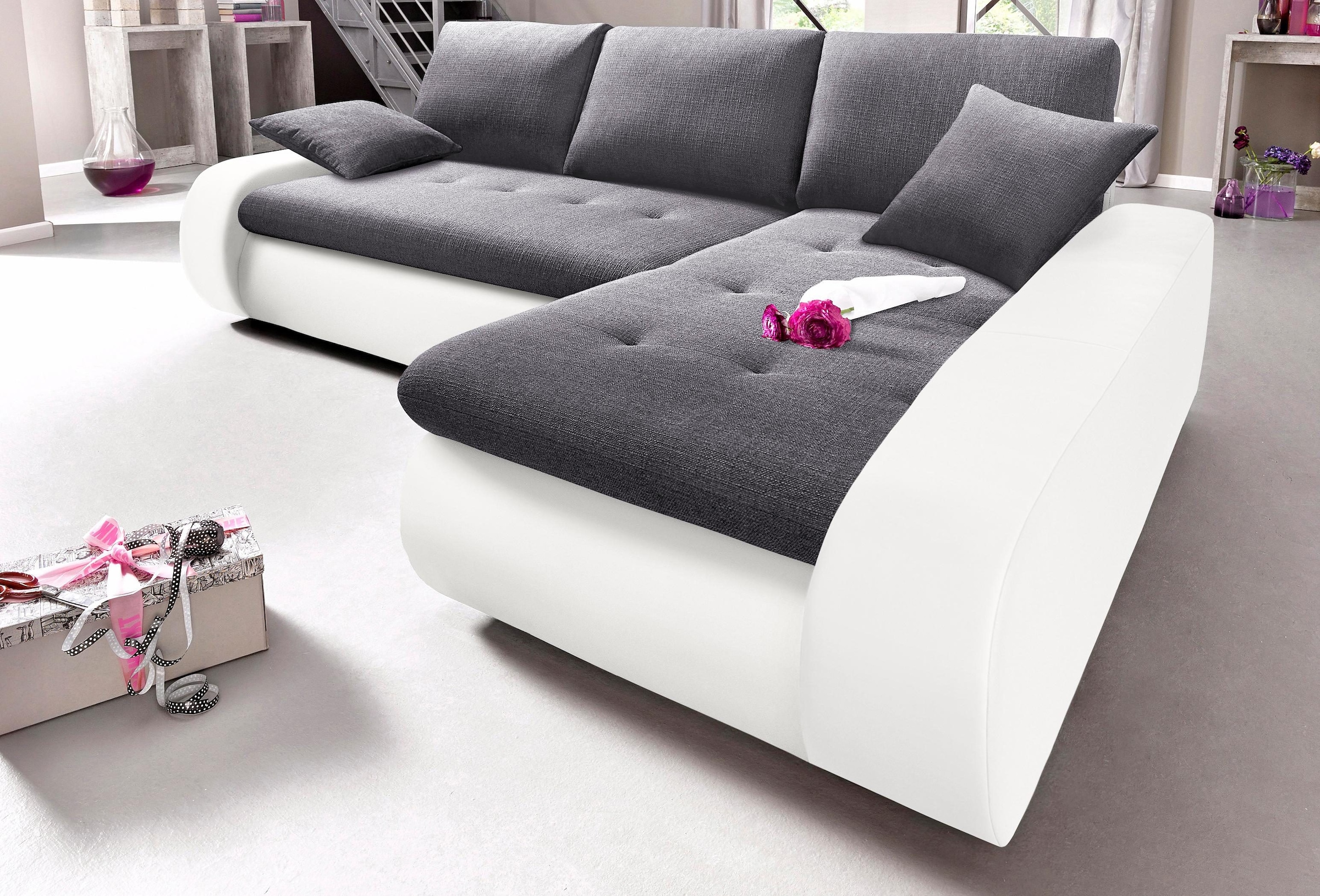 TRENDMANUFAKTUR Ecksofa »Indie, modern und bequem, Materialmix, OTTOs Choic günstig online kaufen
