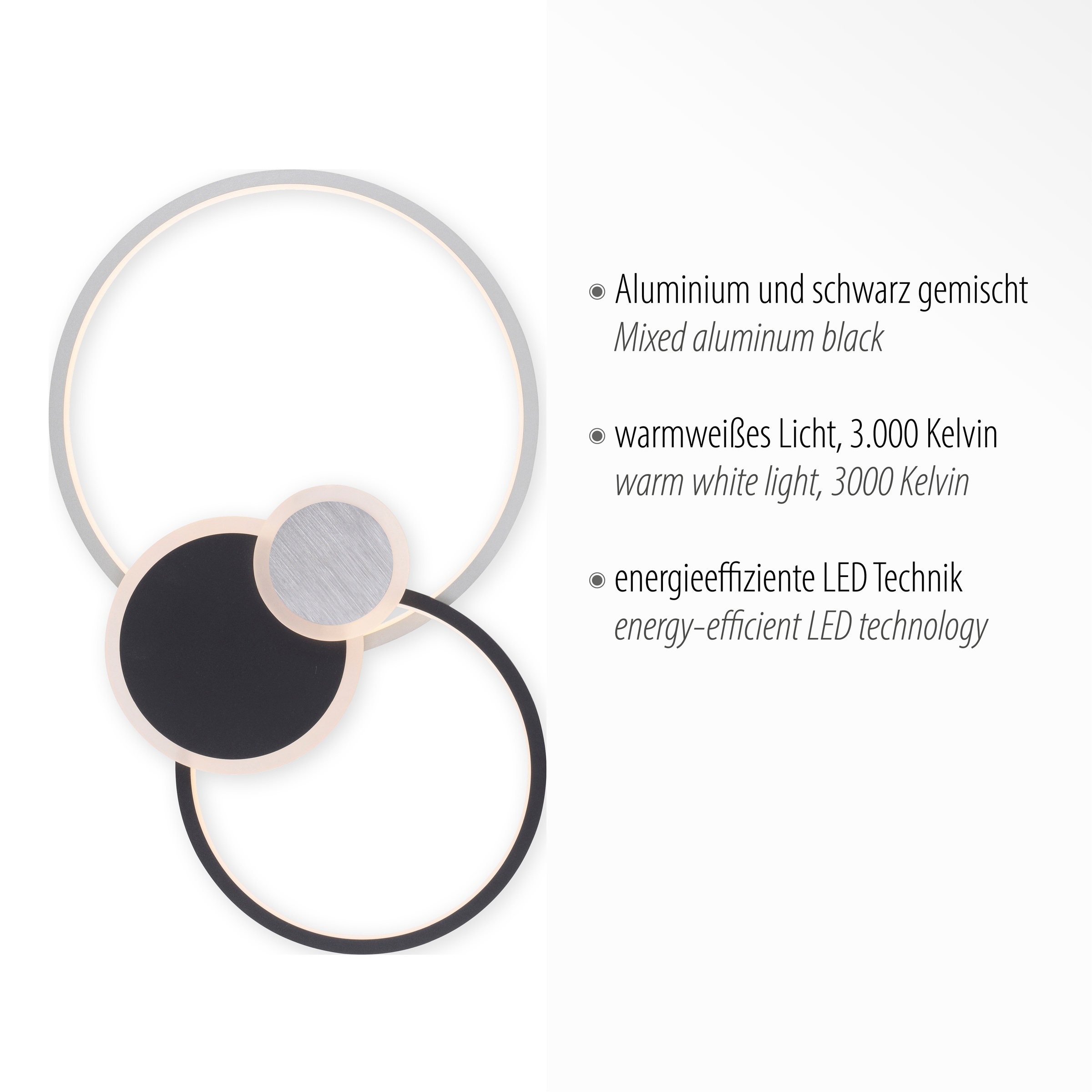 JUST LIGHT Deckenleuchte »PAPILON« LED-Board 1 Stk. Warmweiß LED