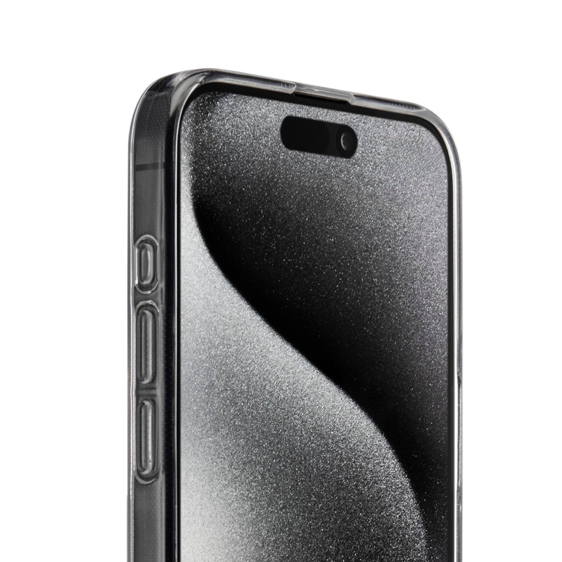 Hama Handyhülle »Handyhülle „Always Clear“ f. iPh. 15 Pro Max (kratzfest, o. Vergilben)«, Apple iPhone 15 Pro Max, Anti-Rutsch-Oberfläche und bezogene Seitentasten
