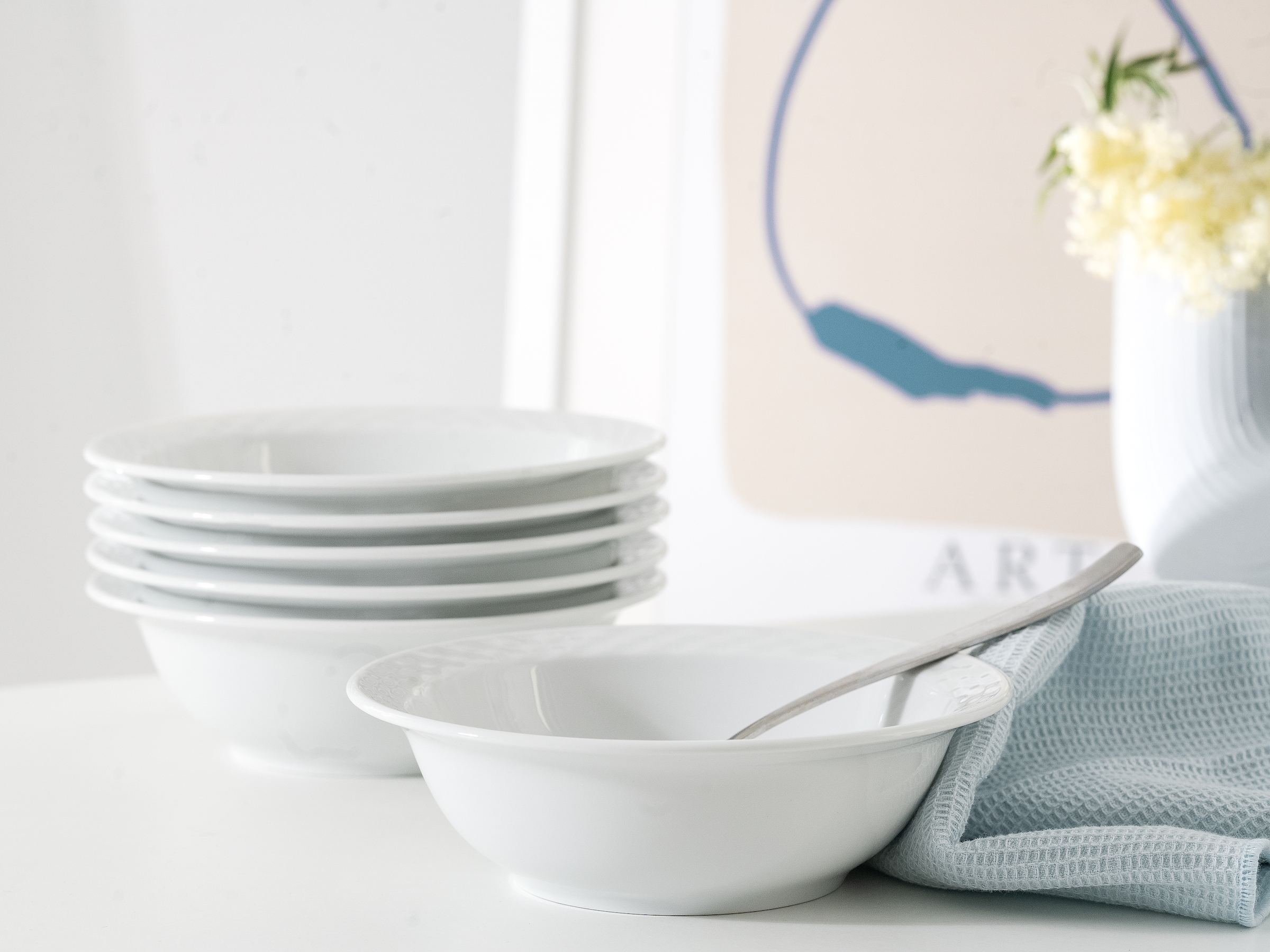 CreaTable Müslischale »Polo, Schalen-Set, 6-tlg.« 6 aus Porzellan Europäische Spitzenqualität, Manufakturstil, Ausdrucksstarkes Relief