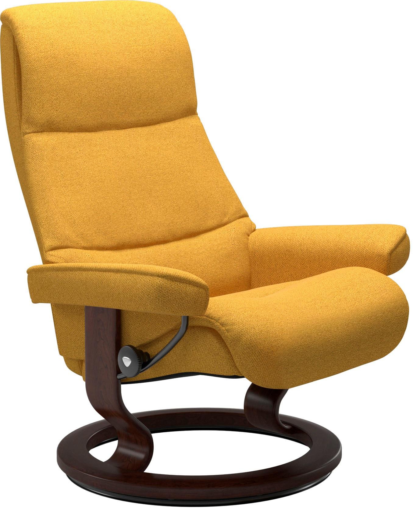 Stressless® Relaxsessel »View«, (Set, Relaxsessel mit Hocker), mit Classic Base, Größe M,Gestell Braun