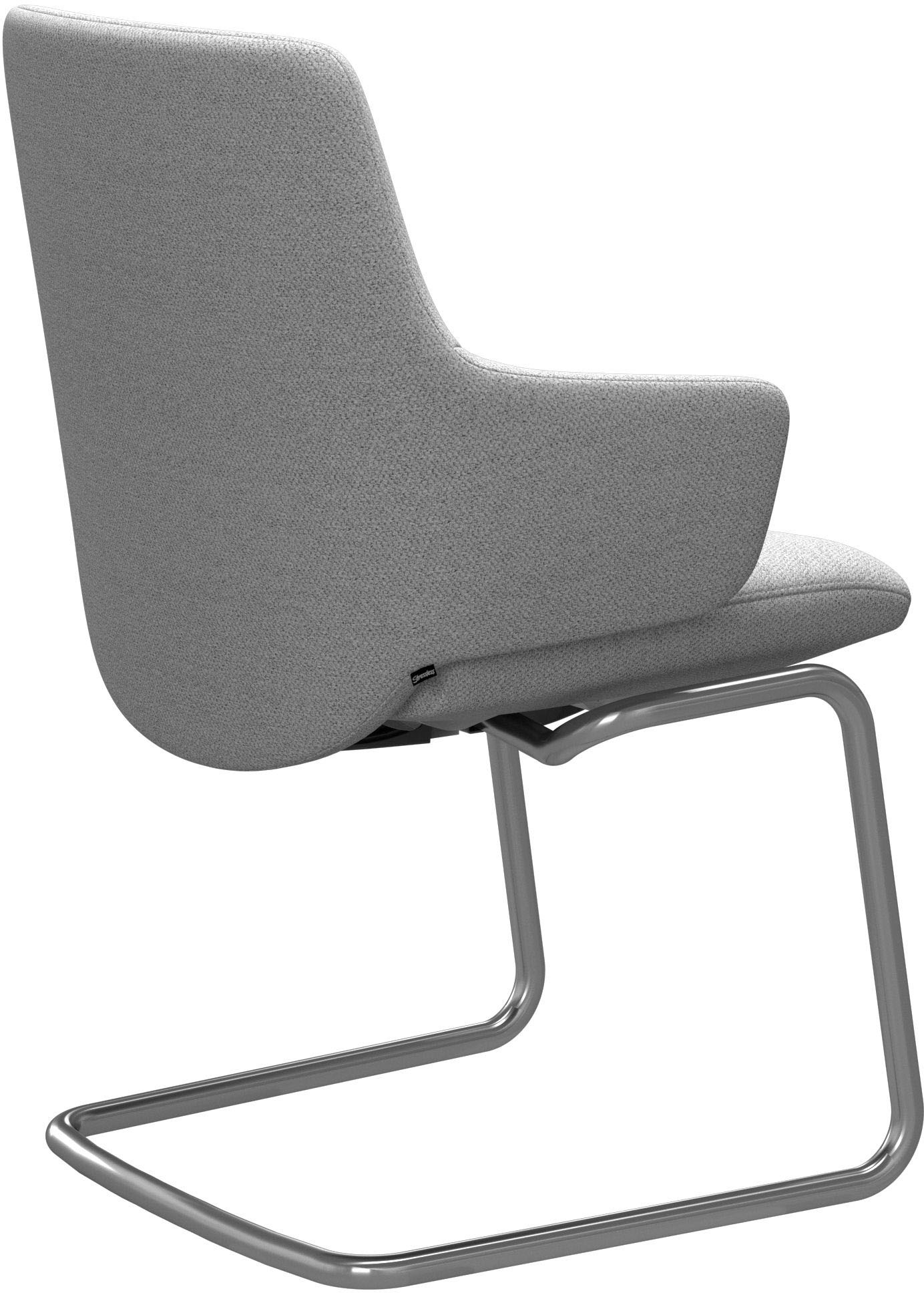 Stressless® Polsterstuhl »Laurel«, ROHLEDER Stoff Q2 FARON, Low Back mit Armlehne, Größe L, mit Beinen aus Stahl in Schwarz matt