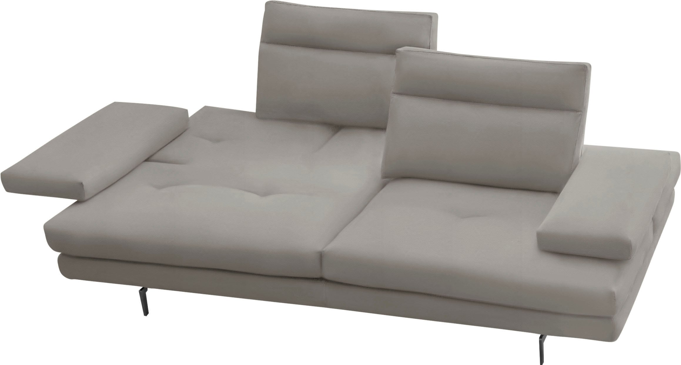 CALIA ITALIA 3-Sitzer »Toby Wing, Designsofa, hochwertige Verarbeitungsdetails, bequem«, inkl. Sitztiefenverstellung und Armteilfunktion, Füße in Schwarz matt