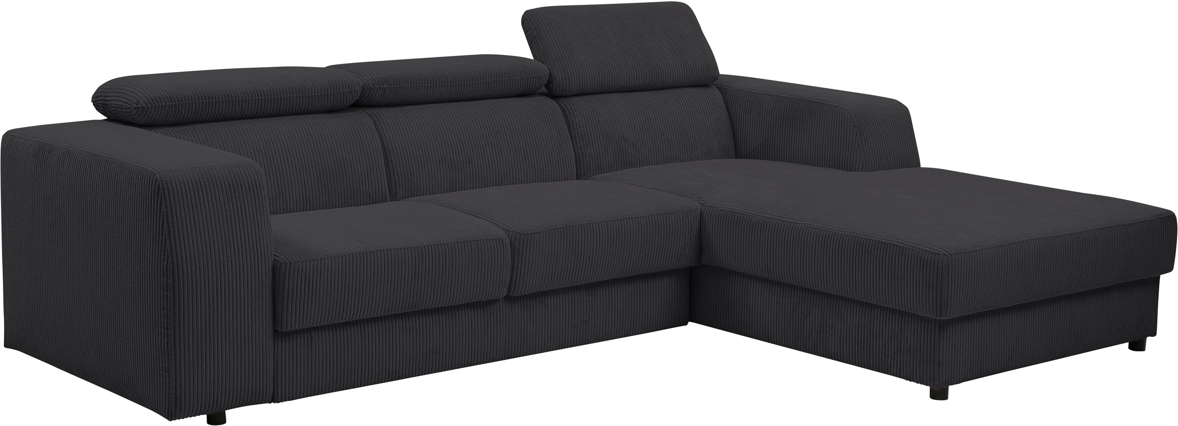 WERK2 Ecksofa »Cherry 270 x 192 cm modern & bequem, Kopfteilverstellung, Bettfunktion« Cord, L-Form, XXL, Schlaffunktion, Bettkasten