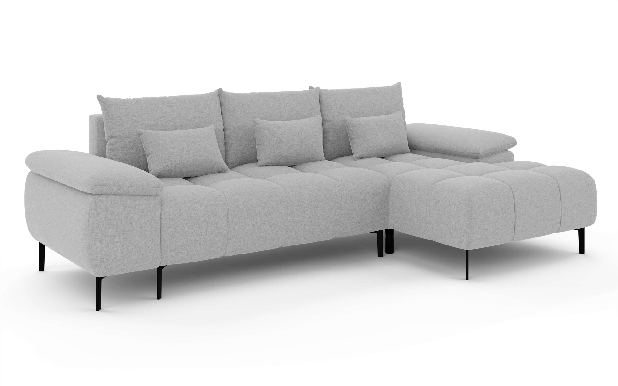 Home affaire Ecksofa »DROMARA Schlafsofa mit Bettkasten, Maße: B/T/H 277/141/91 cm« L-Form mit Recamiere rechts/links bestellbar, Wellenunterfederung