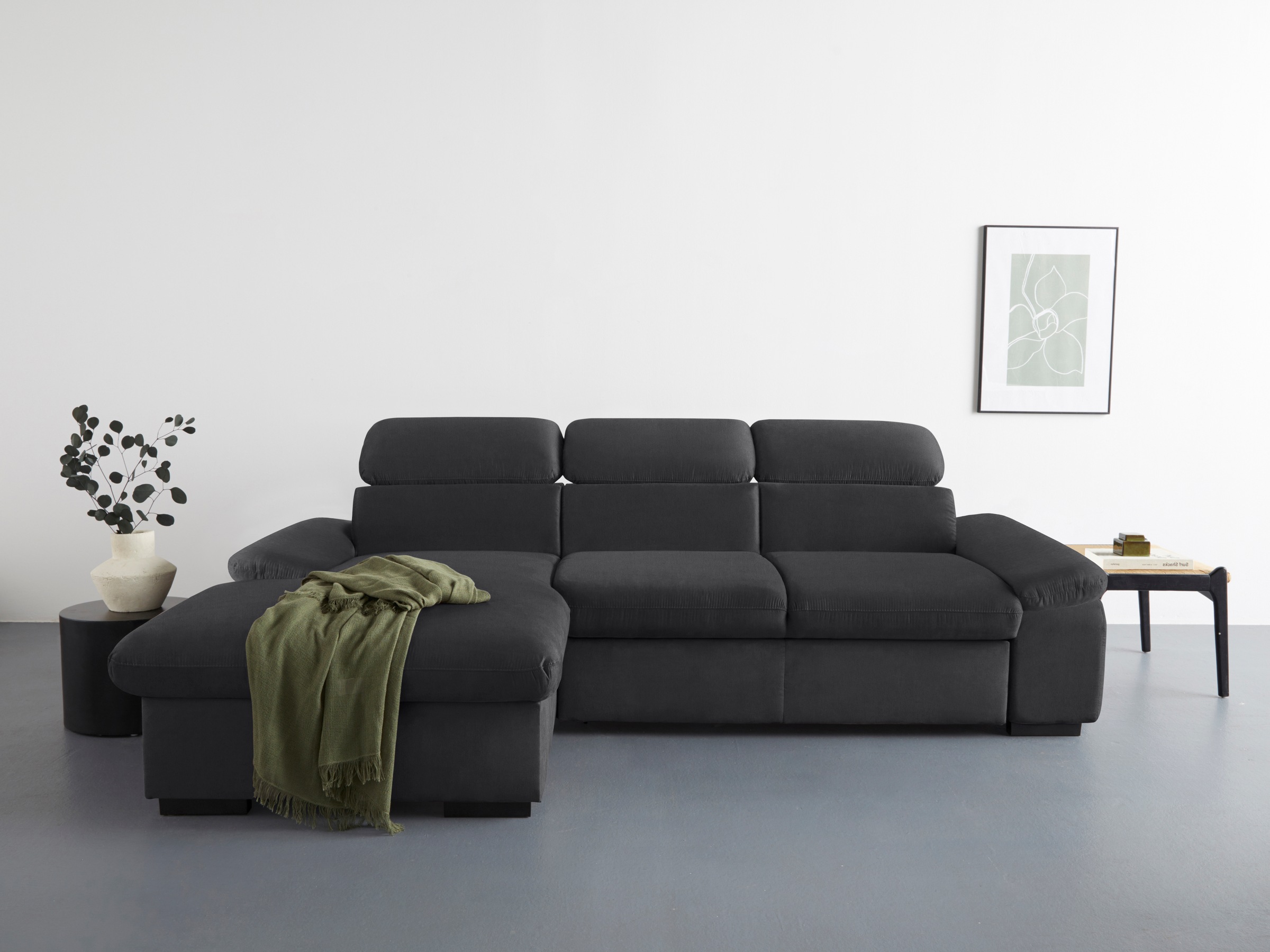 COTTA Ecksofa »Lola L-Form mit Kopfteilfunktion & Hocker«, (Set, mit Hocker günstig online kaufen