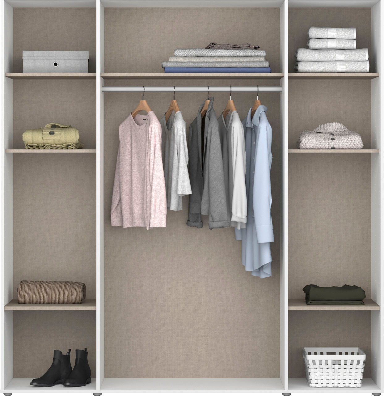 rauch Kleiderschrank »VOYAGER Otto´s Choice Garderobe Wäscheschrank TOPSELLER Schlafzimmer«, (in 3 verschiedenen Ausstattungen BASIC/CLASSIC/PREMIUM), Schrank mit modernen Griffen in viel Stauraum MADE IN GERMANY