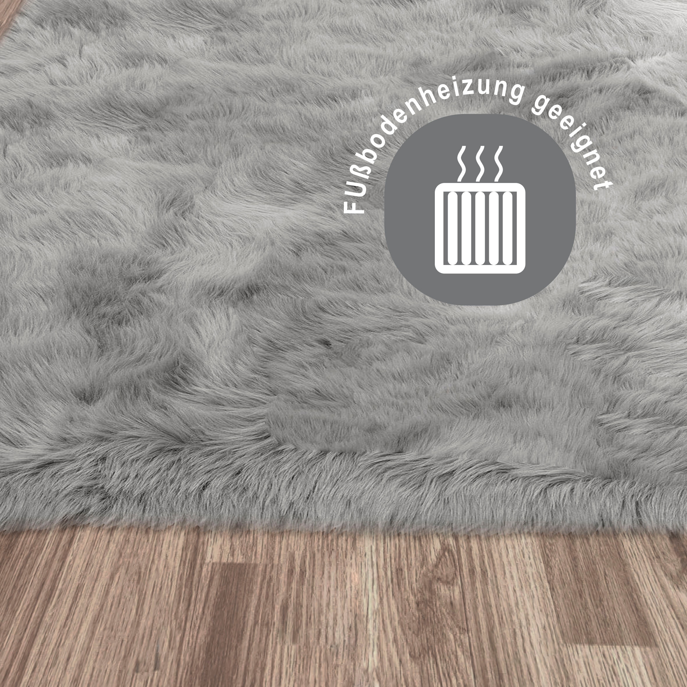 Home affaire Fellteppich »Valeria«, rechteckig, 60 mm Höhe, Kunstfell, besonders weich und flauschig, fußbodenheizungsgeeignet, pflegeleicht, ideale Teppiche für Wohnzimmer, Schlafzimmer und Esszimmer