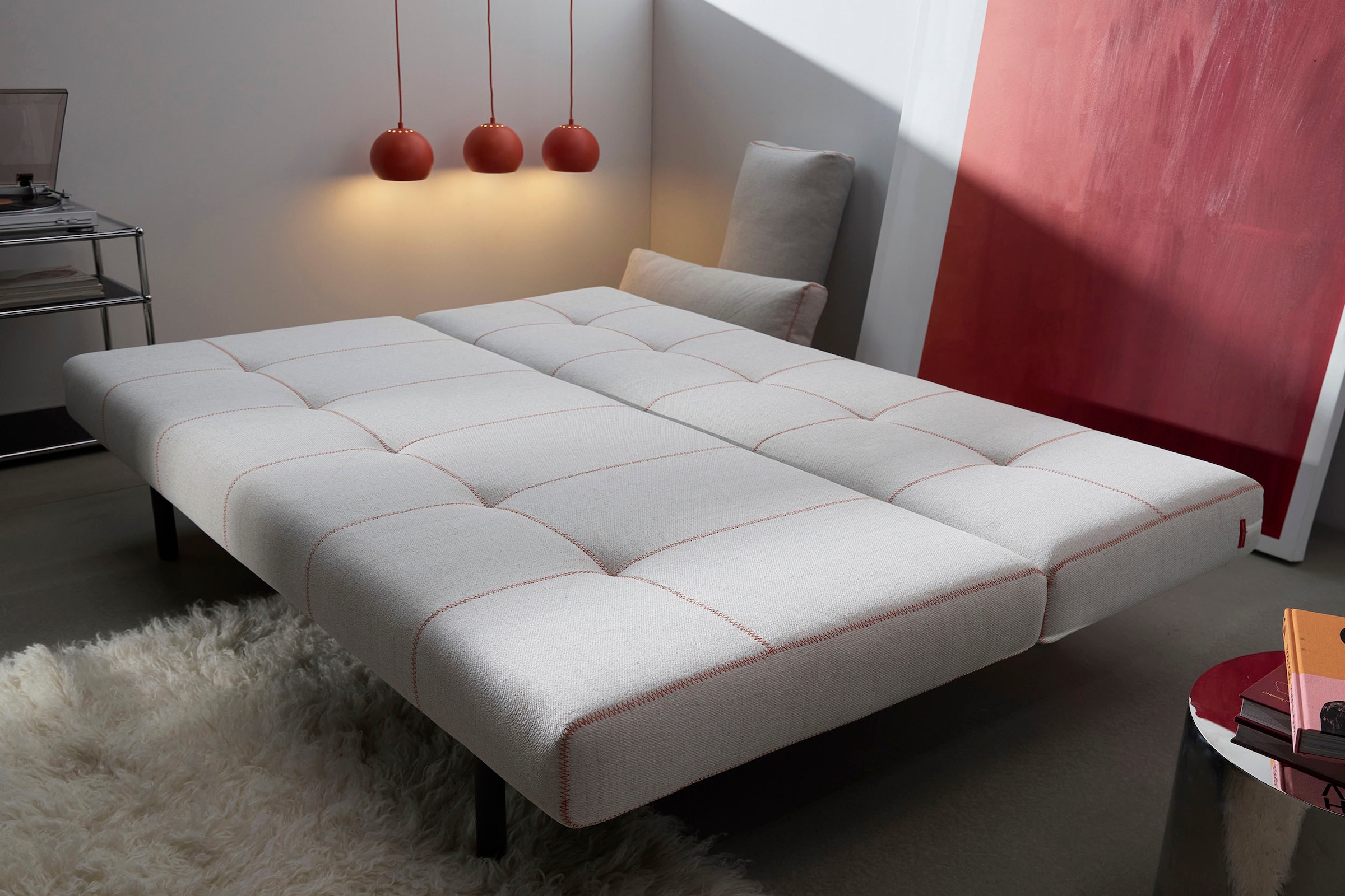 INNOVATION LIVING ™ 3-Sitzer »SIGGA X Schlafsofa mit hohen Sitz- und Liegekomfort«, Dekorative Kontrastnähte, detailreiches Design