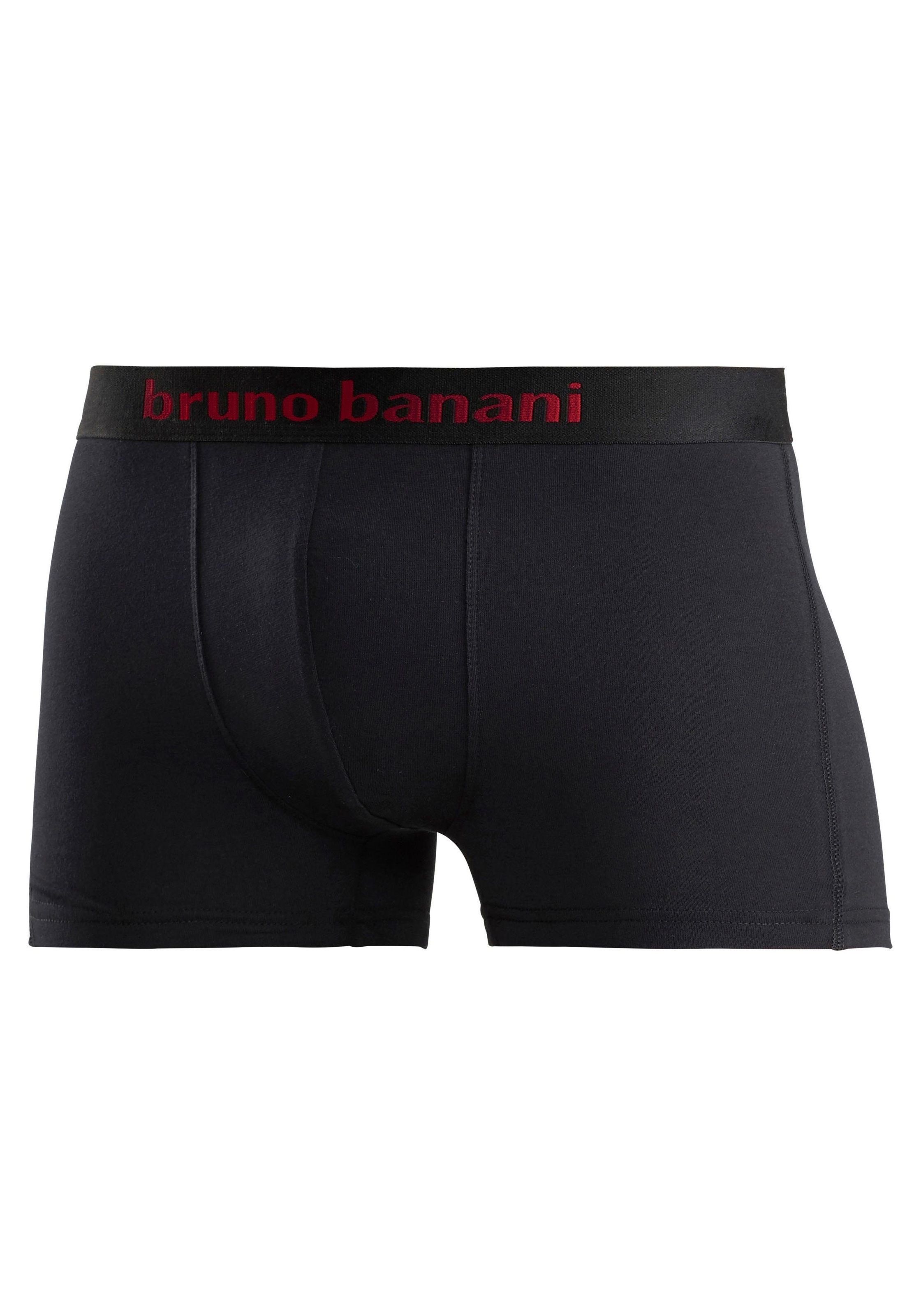 Bruno Banani Boxer »Boxershorts für Herren«, (Packung, 4 St.), mit farbigen Marken-Schriftzug am Bündchen