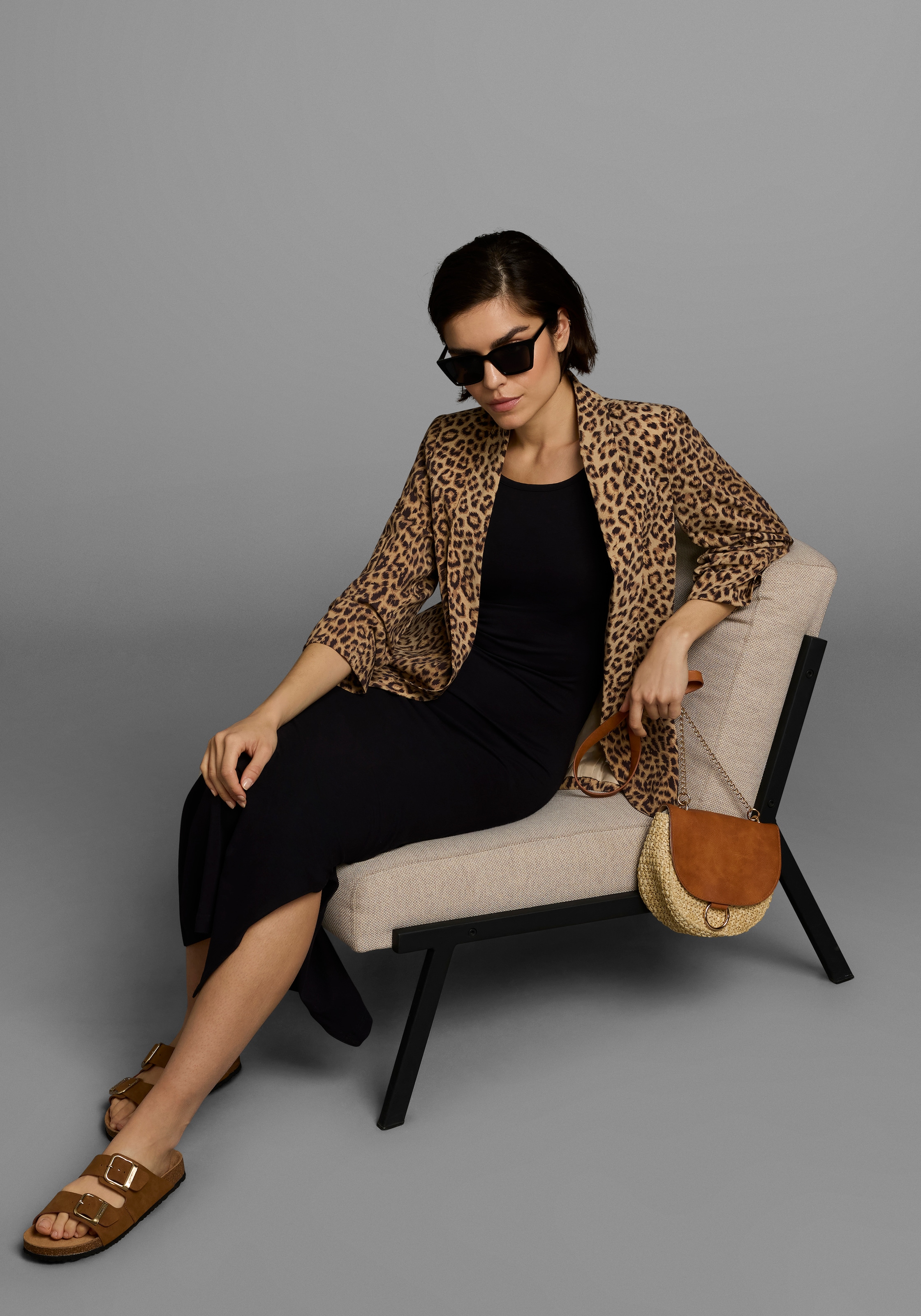 AJC Sommerkleid Ohne Taschen festlich,  Maxilänge,  unifarben,  aus elastischem Single Jersey