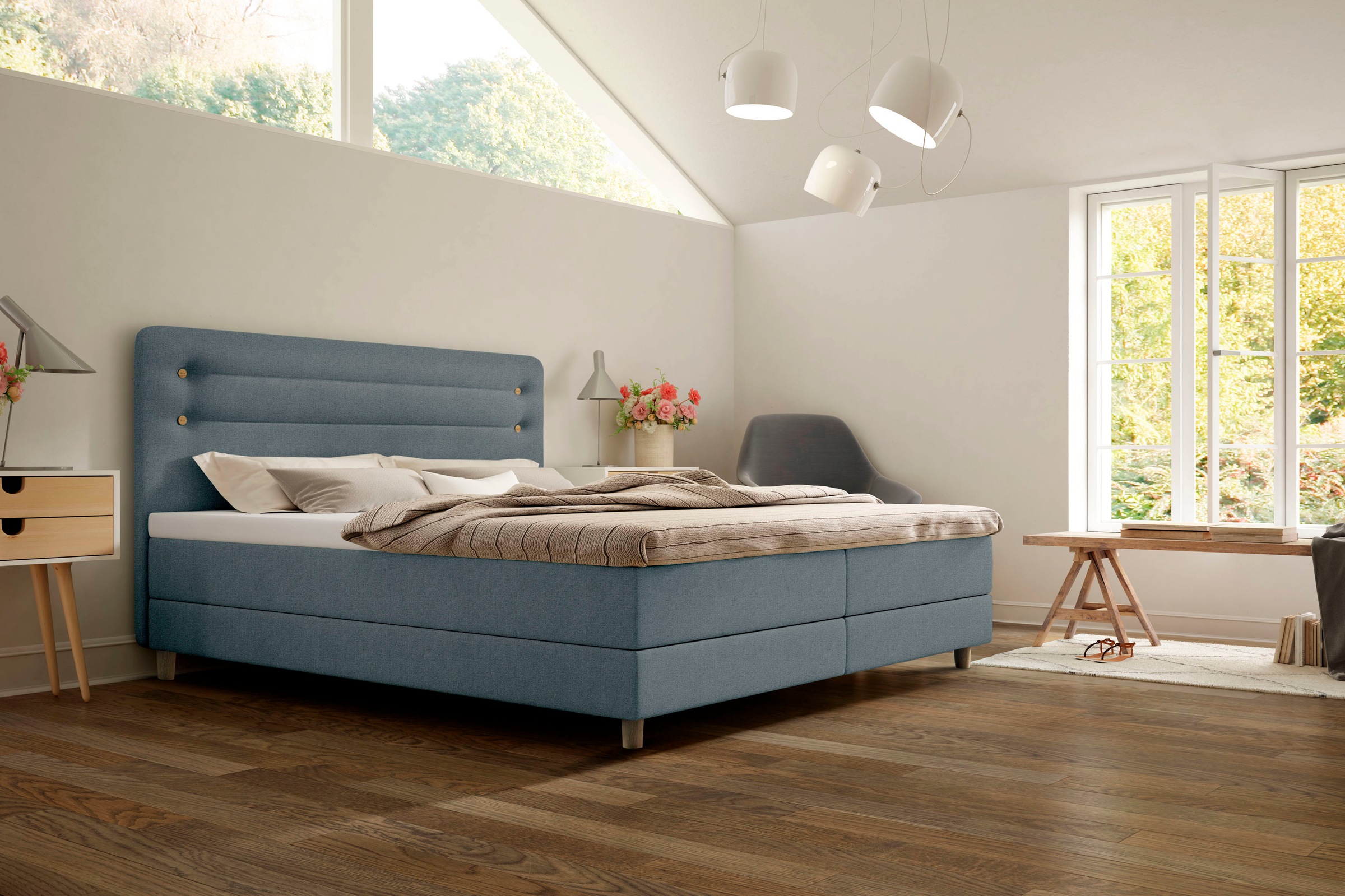 Bild von Schlaraffia Boxspringbett »Fidelio«, inkl. BULTEX® Topper, Holzfuß in Eiche