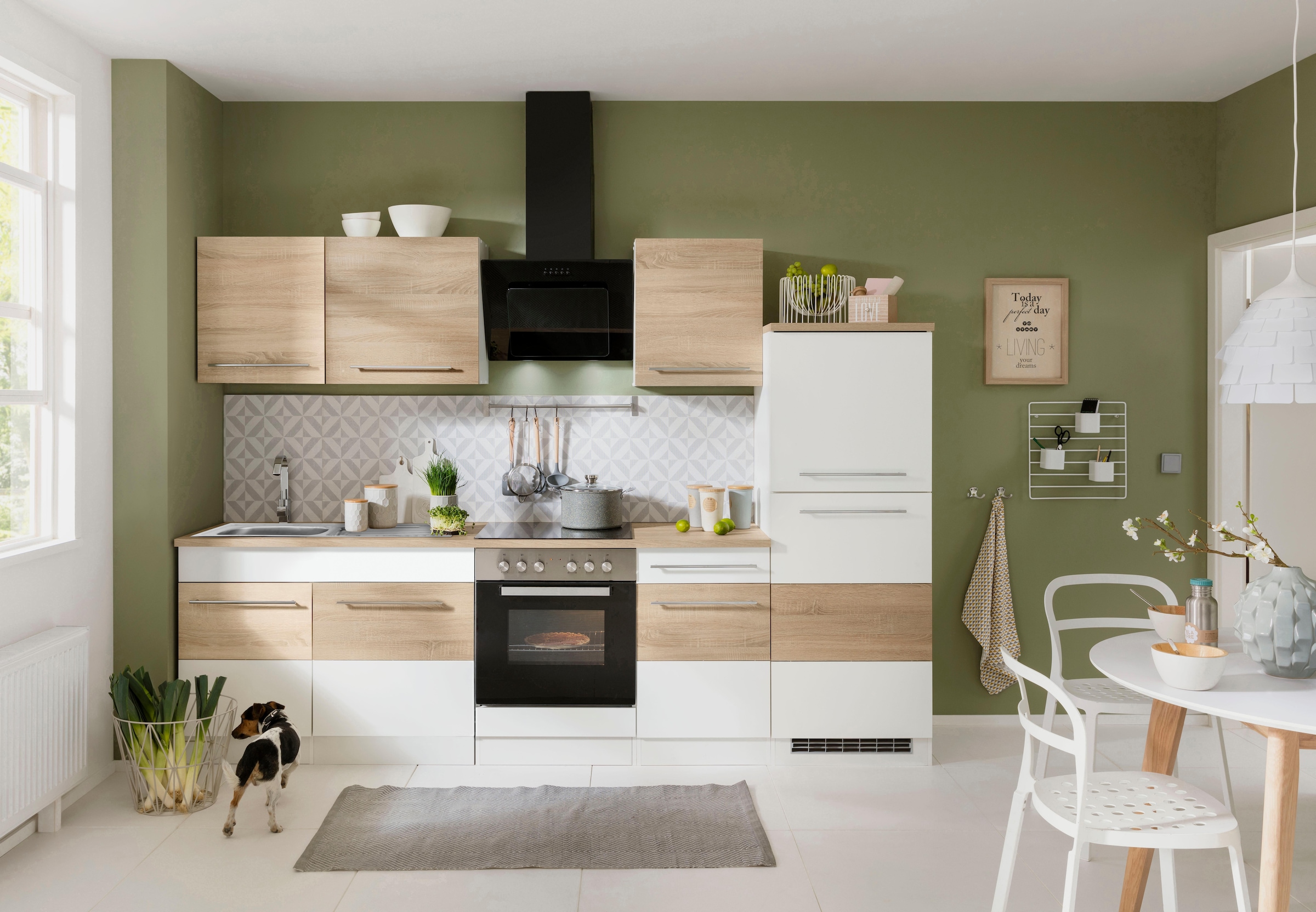 KOCHSTATION Küchenzeile »KS-Trient« Breite 270 cm, wahlweise mit E-Geräten, mit Arbeitsplatte