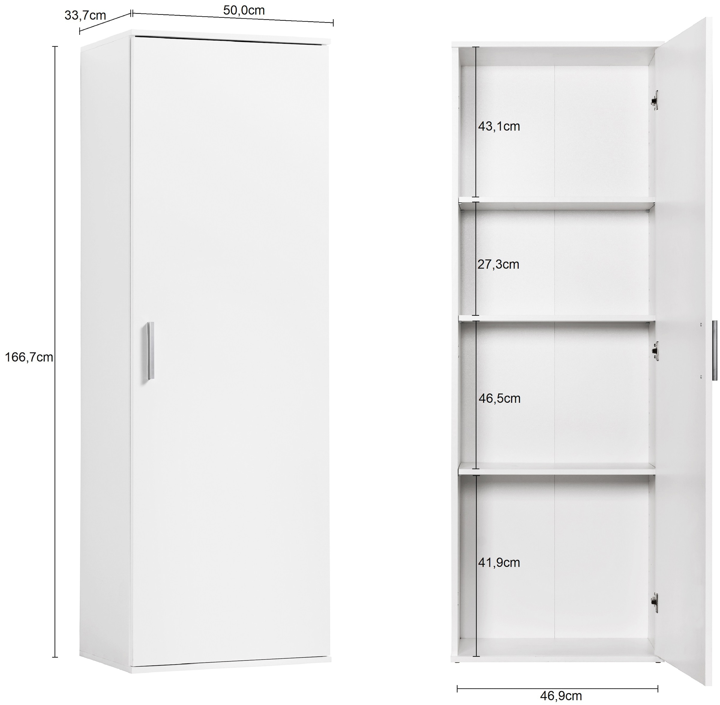 Procontour Mehrzweckschrank »Clara«, Breite 50cm, mit Einlegeböden