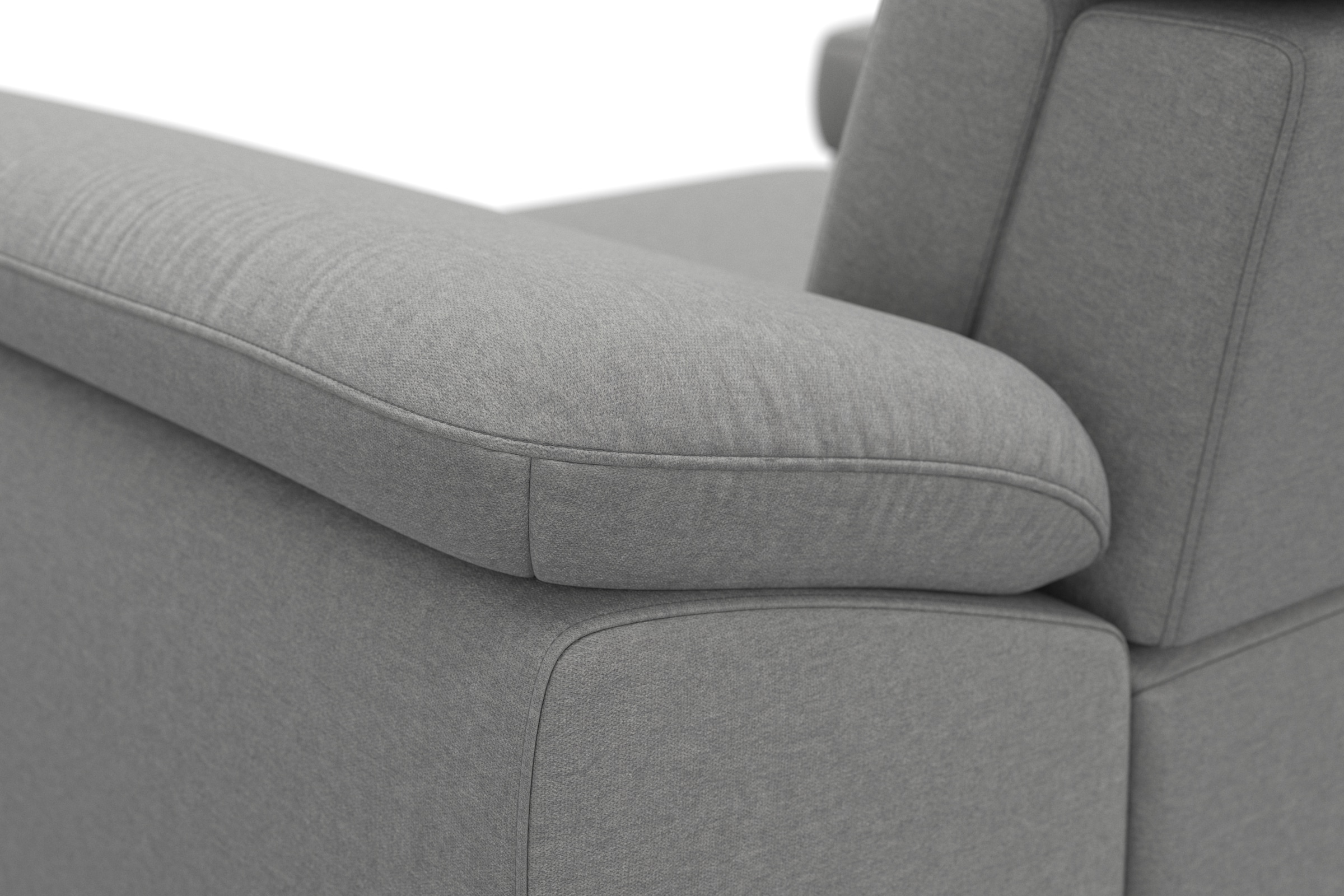 sit&more Ecksofa »Cabrio L-Form, mit Sitztiefenverstellung, Arm- und Kopfteilverstellung«, 2 Nierenkissen, Federkern, optional Bettfunktion und Stauraum