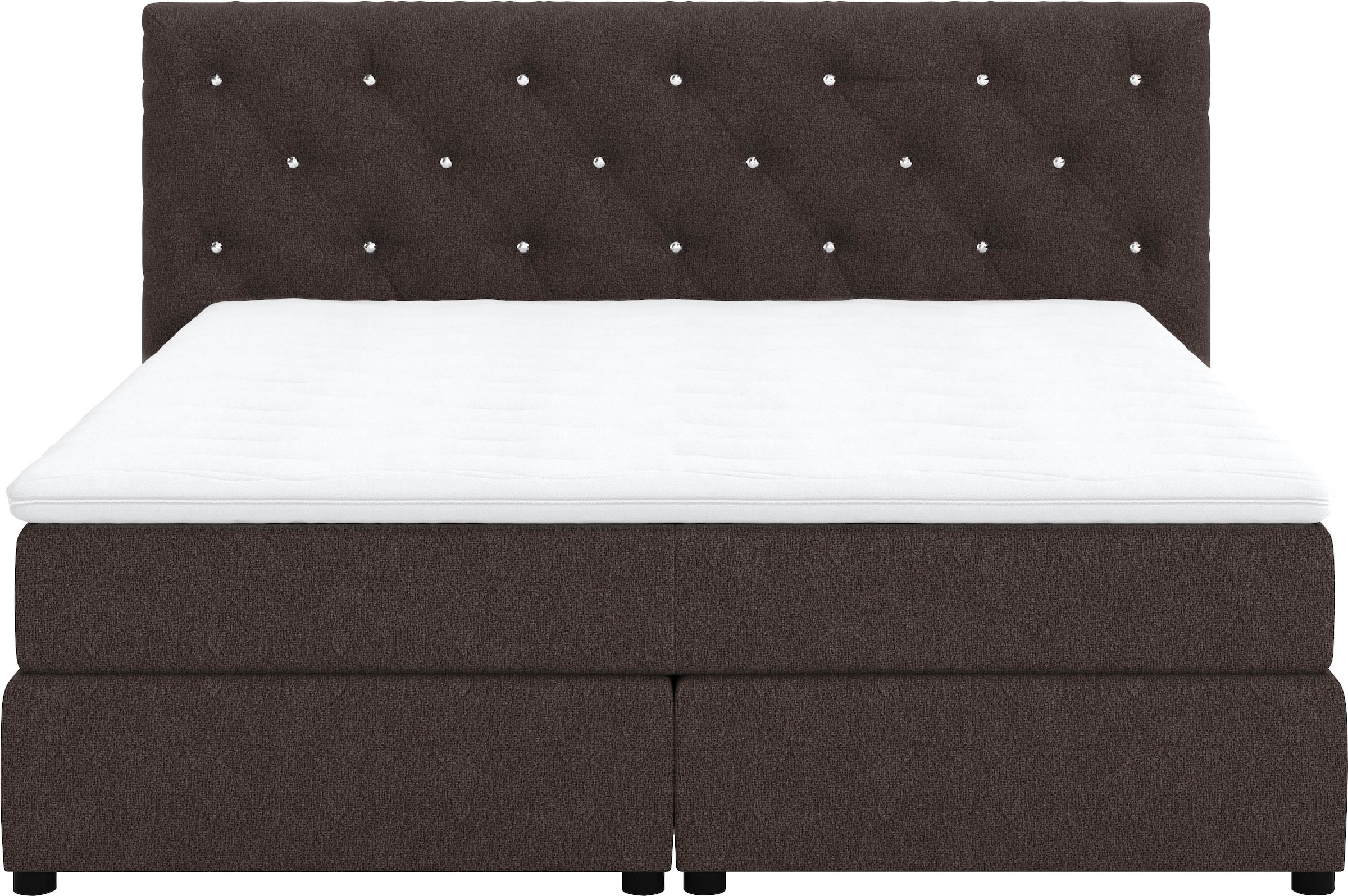 COTTA Boxspringbett »Castle«, mit Strasssteinen im Kopfteil, inkl. Topper