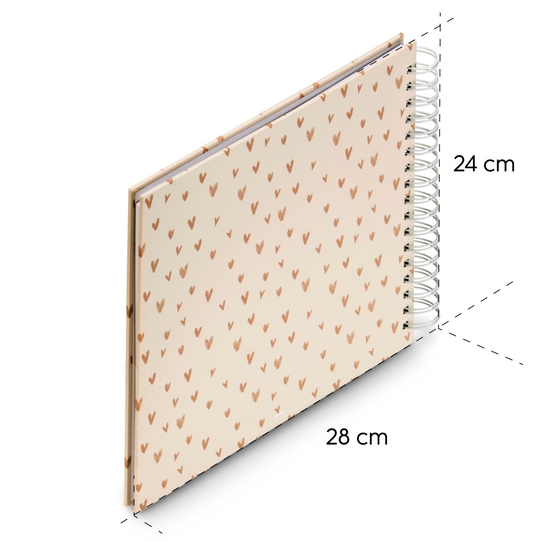 Hama Fotoalbum »Fotoalbum Spiralalbum "Lovely", 28x24 cm, 50 weiße Seiten, Beige«