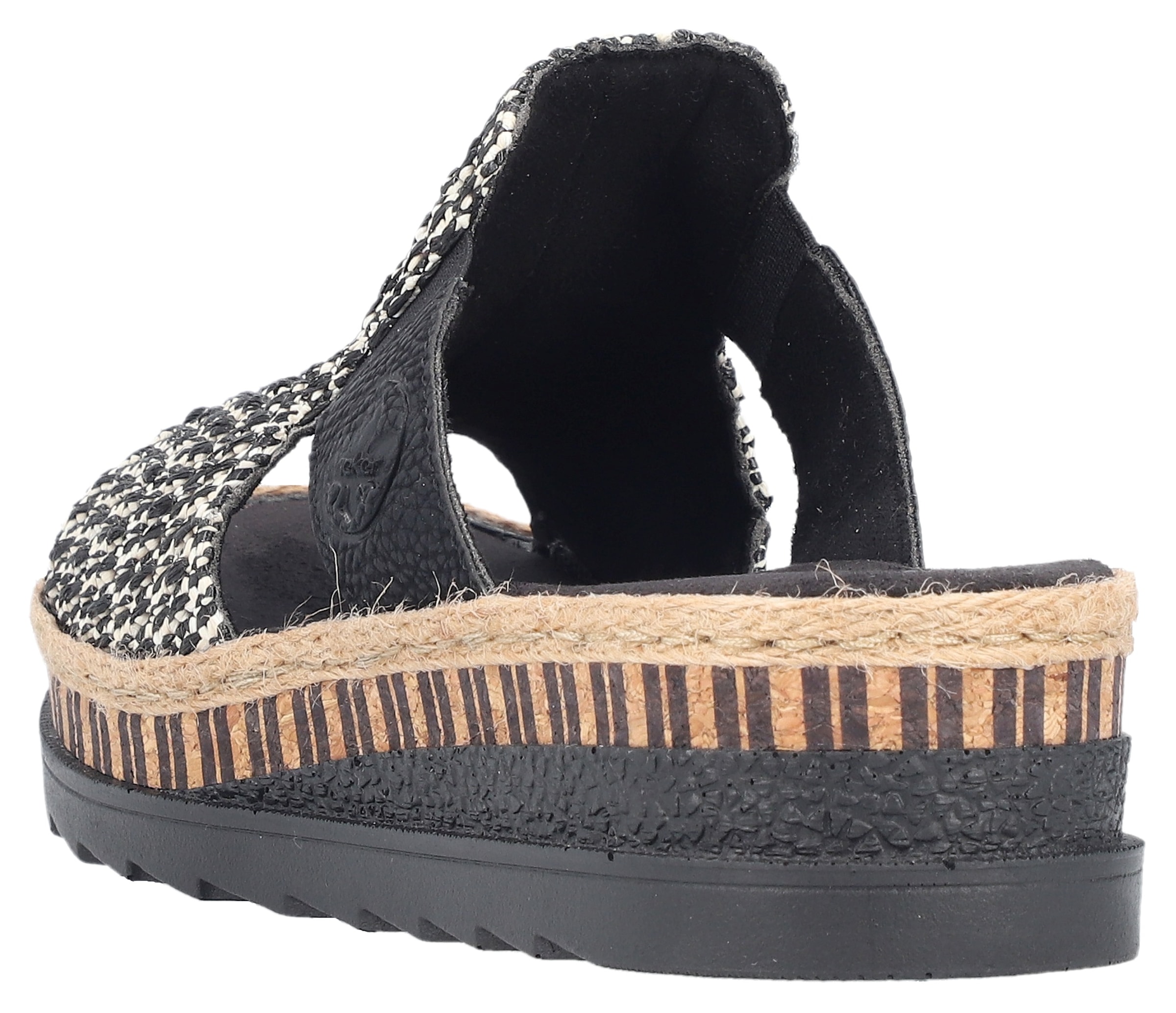 Rieker Keilpantolette, Sommerschuh, Strandschuh, Urlaubschuh, Plateau, mit Stretcheinsatz