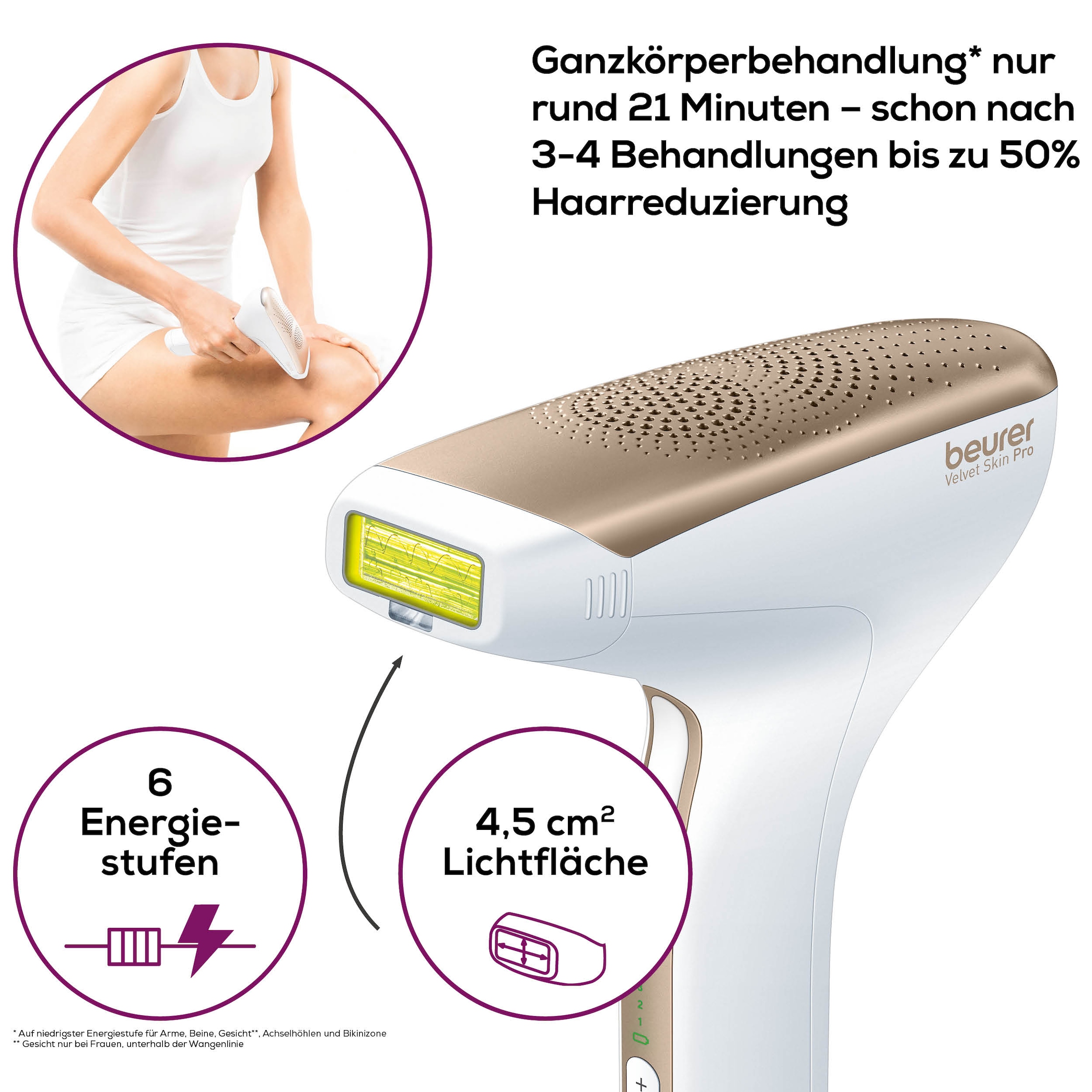 BEURER IPL-Haarentferner »IPL 8500 für langanhaltende Haarentfernung durch Lichttechnologie«, 300000 Lichtimpulse, Kraftvolles Akkugerät für eine flexible, kabellose Anwendung