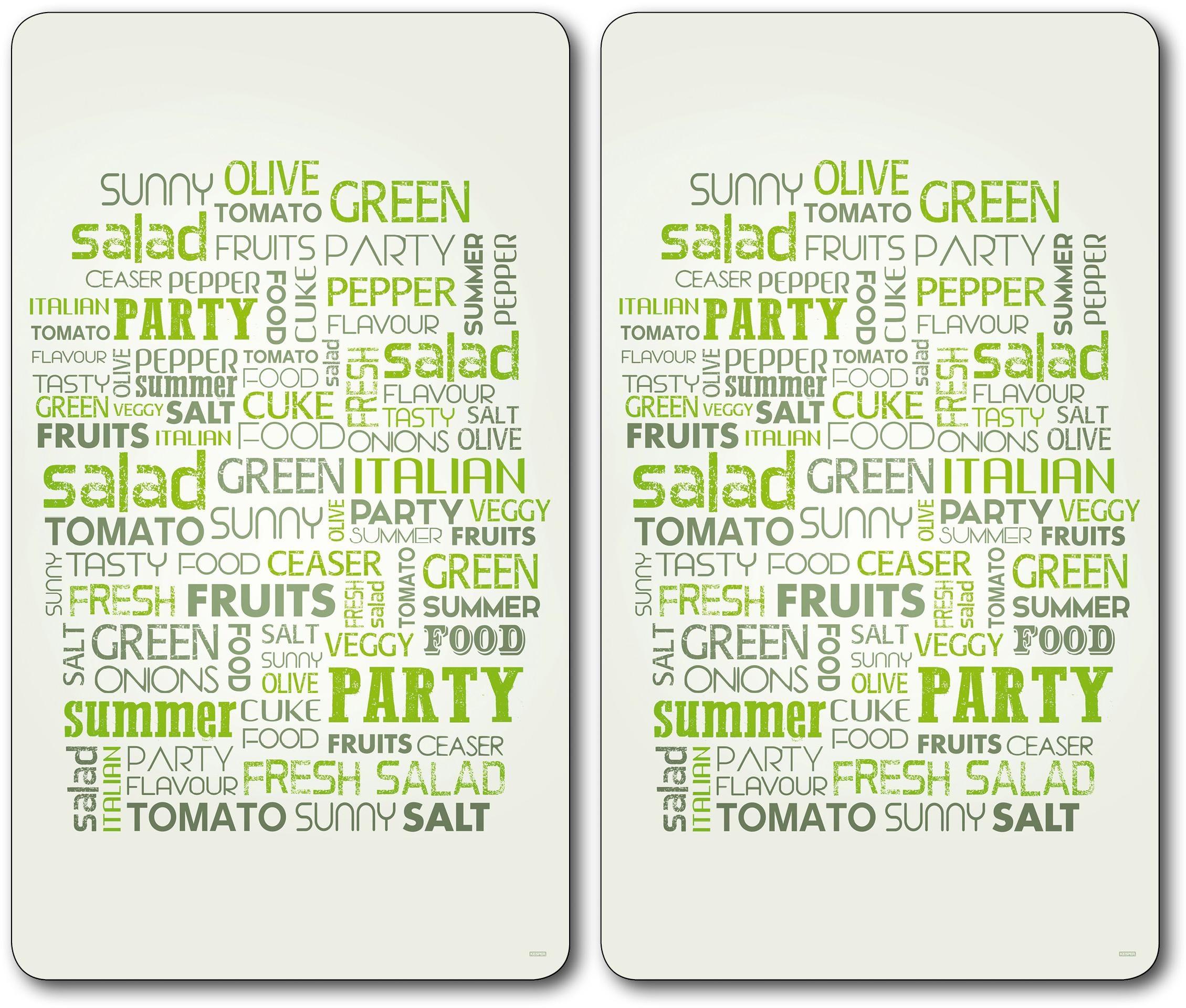 KESPER® Schneide- und Abdeckplatte »Salad Letters«, (Set, 2 tlg.), Multi-Glasschneideplatte