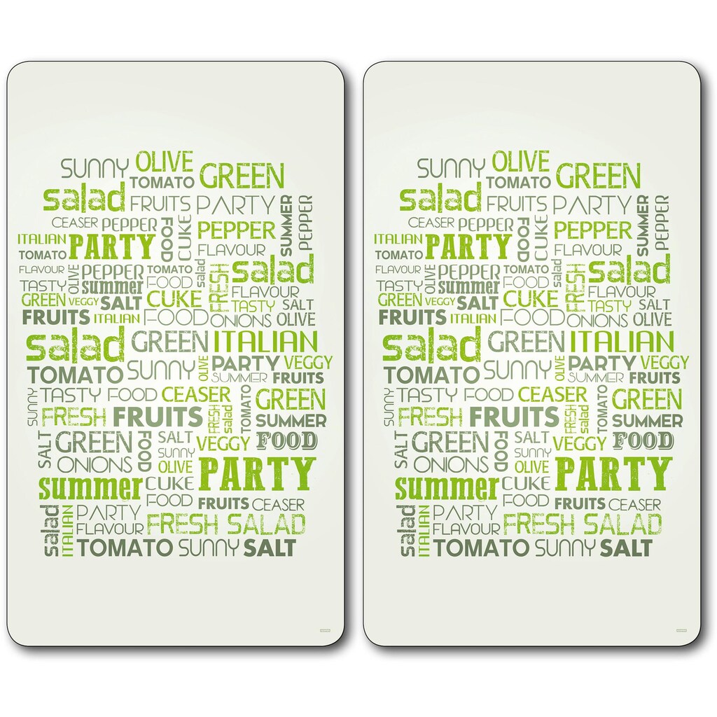 KESPER for kitchen & home Schneide- und Abdeckplatte »Salad Letters«, (Set, 2 tlg.)