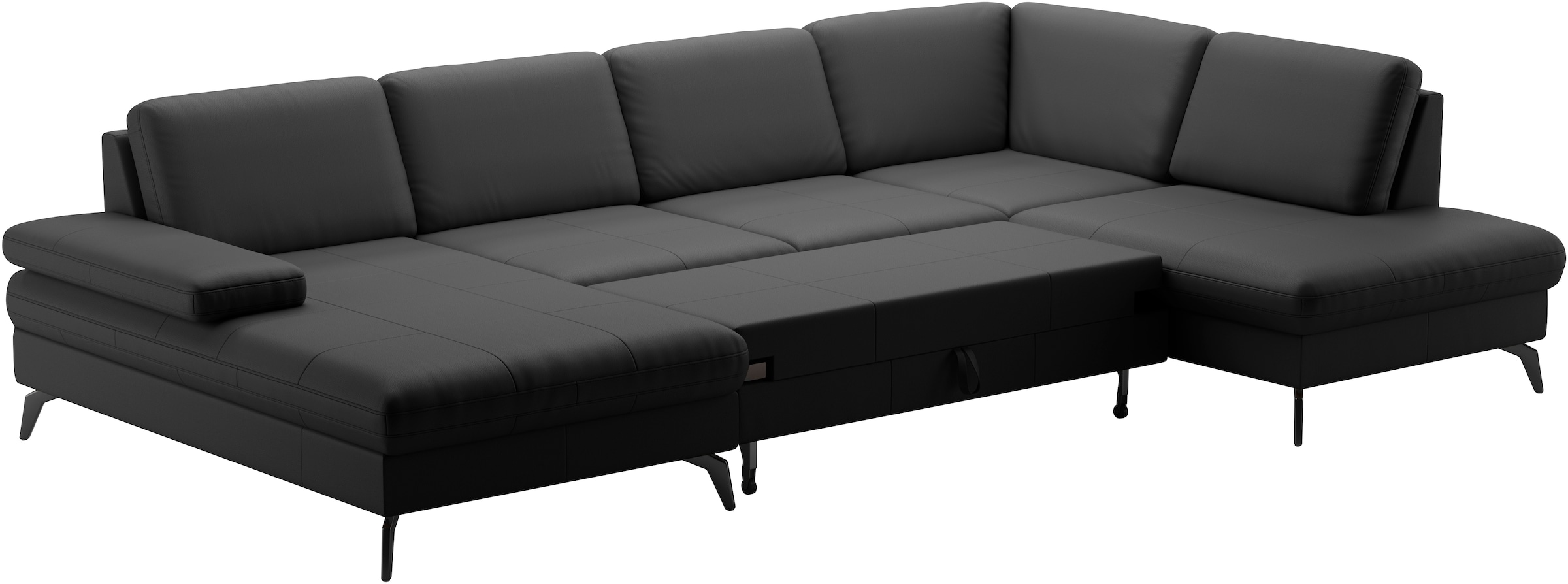 sit&more Wohnlandschaft »Morris U-Form, inkl. Sitztiefenverstellung«, wahlweise mit Armteilverstellung, Bettfunktion & Bettkasten