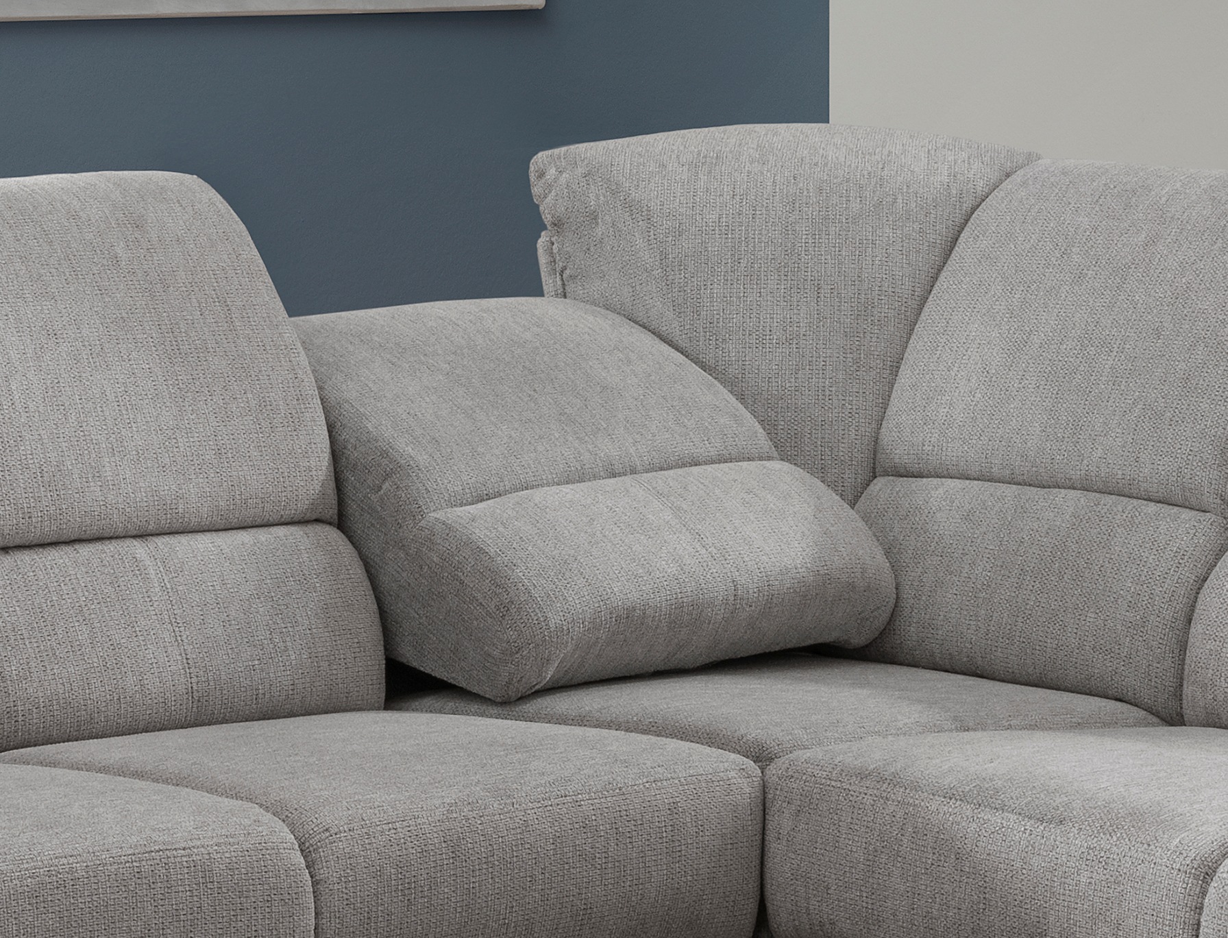 Home affaire Ecksofa »Pisa L-Form, mit Schlaffunktion, Stauraum, 2x höhenverstellbare«, Kopfstützen und Relaxfunktion im Eckelement