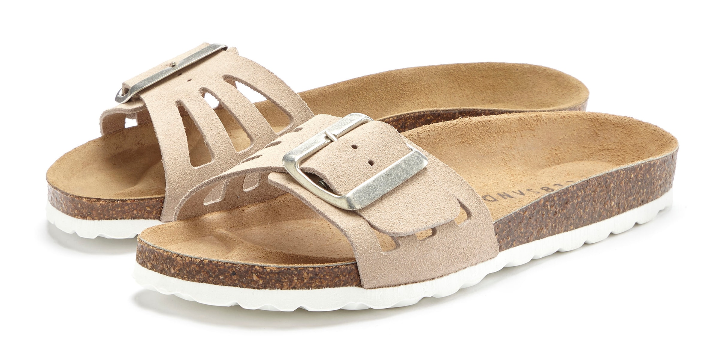 Elbsand Pantolette »Sandale«, Mule, offener Schuh aus Leder mit weichem Komfortkorkfußbett