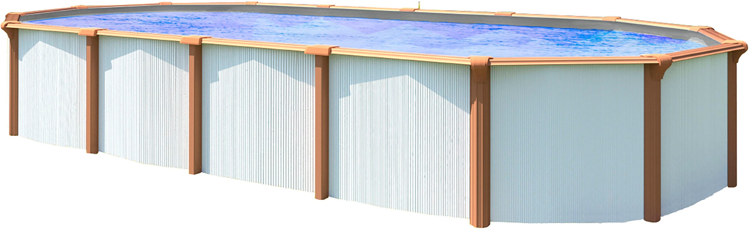 KWAD Ovalpool »Green line Evolution« 6, 1x3, 7x1, 32 white- wood Folie in blau, sand oder grau erhältlich weiß, Innenfarbe: grau Ø/B/H/L: Breite...