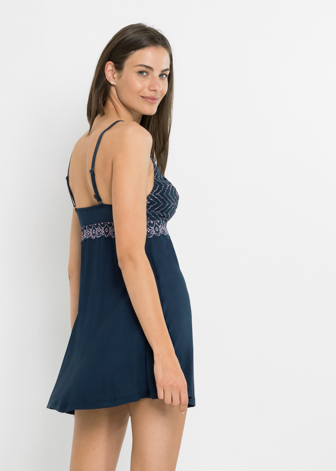 bonprix Negligé »Negligé aus Viskose« für Damen, aus Viskose und Elasthan, mit Baumwollfutter