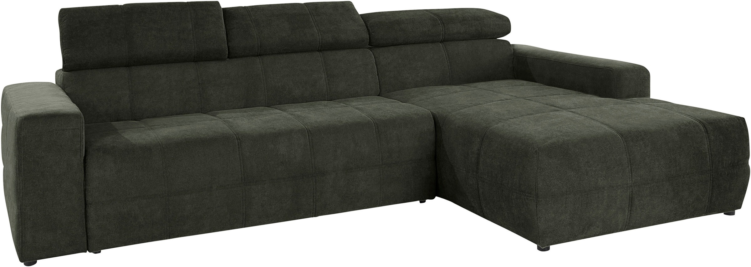 DOMO collection Ecksofa »Brandon Sitzbelastung 140 kg, große Ausführung, B/T/H: 289/177/80 cm«, mit Kopfteilverstellung, wahlweise Sitztiefenverstellung, L-Form