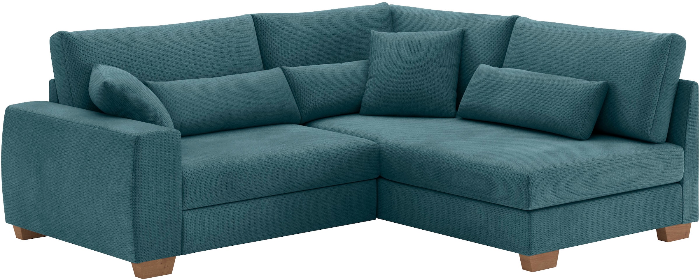 Mr. Couch Ecksofa »Helena L-Form, bis 140 kg belastbar«, mit Taschenfederkern, wahlweise mit Bettfunktion
