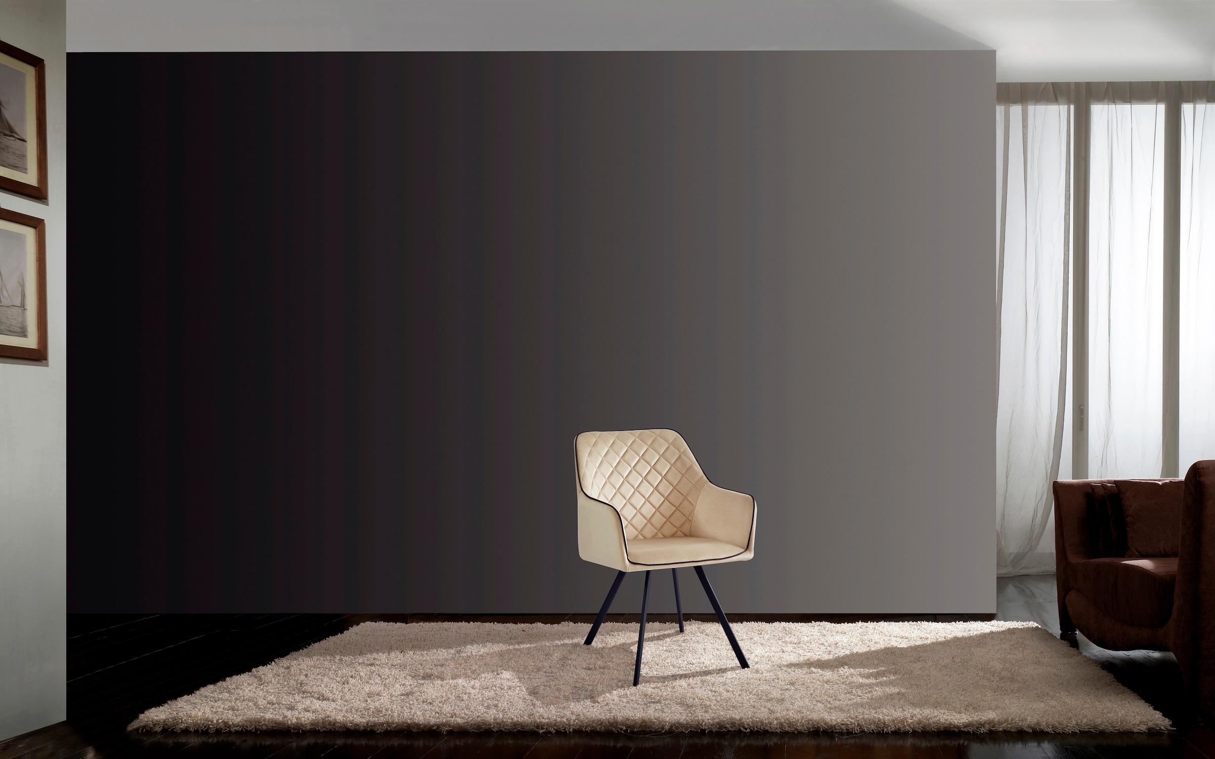 Kayoom Polsterstuhl »Stuhl Amber 125, Toller Stuhl aus Samt, mit Beinen aus Eisen«, 1 St., Toller Stuhl aus Samt, Glamour in Ihr Zuhause, mit Beinen aus Eisen