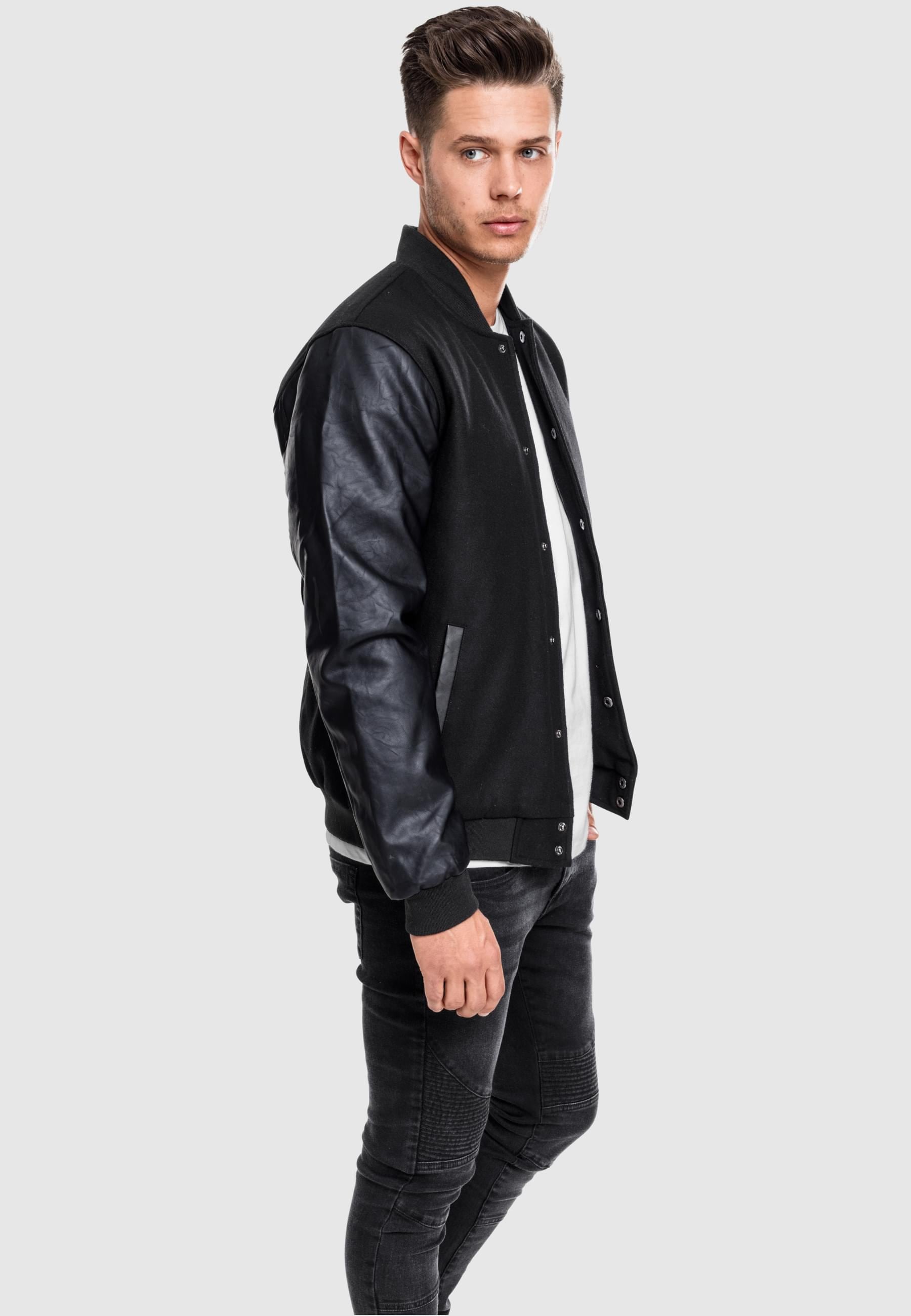 URBAN CLASSICS Allwetterjacke »Urban Classics Herren Oldschool College Jacket« 1 Stk. tlg. ohne Kapuze